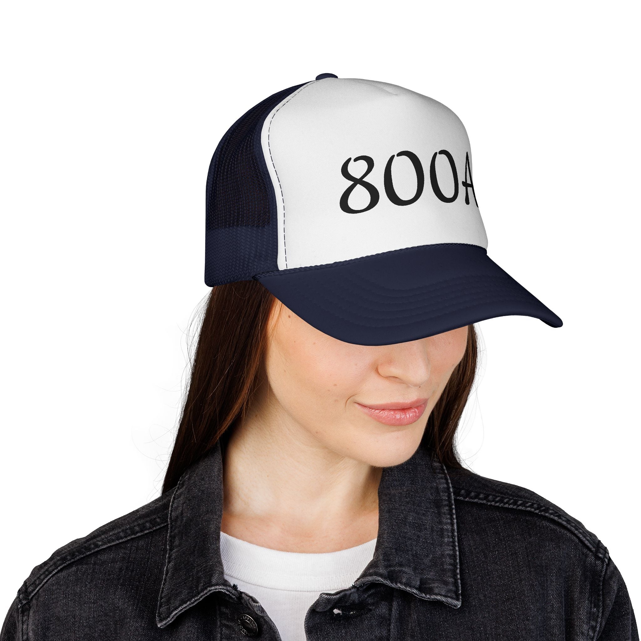 800A Trucker Cap — Vintage Script Mesh Hat