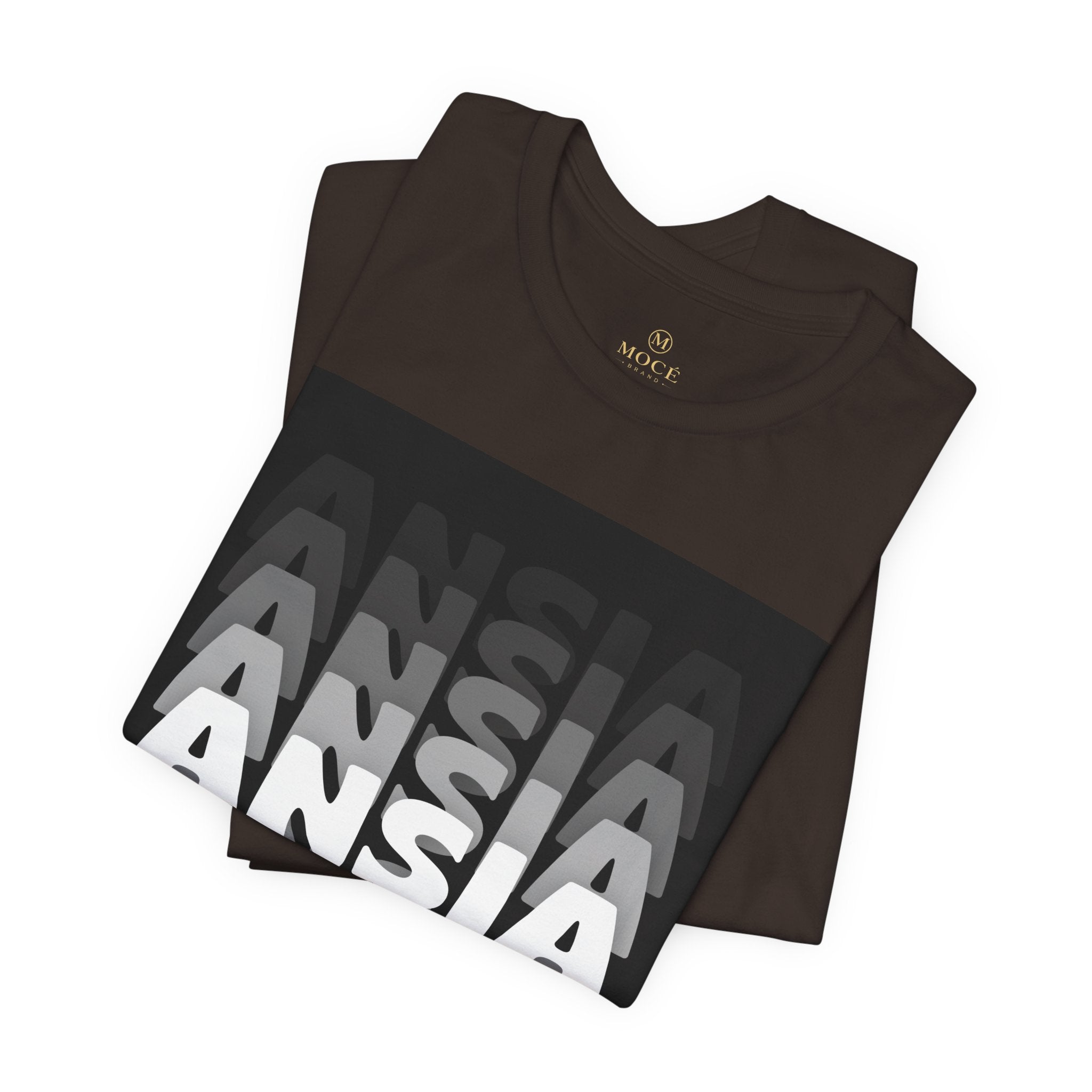 ANSIA Fade Graphic Tee — Monochrome Retro Text Shirt