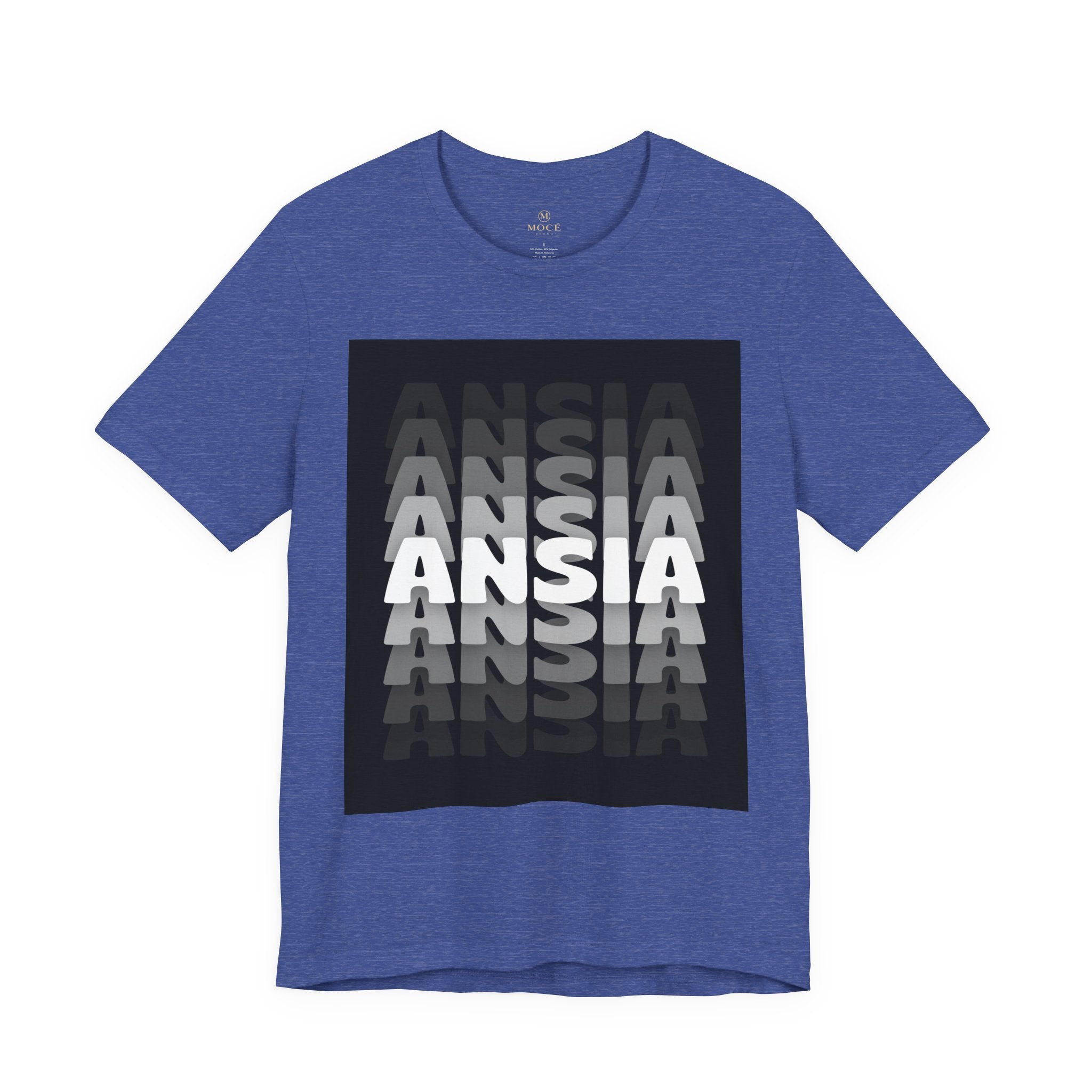 ANSIA Fade Graphic Tee — Monochrome Retro Text Shirt