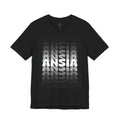 ANSIA Fade Graphic Tee — Monochrome Retro Text Shirt