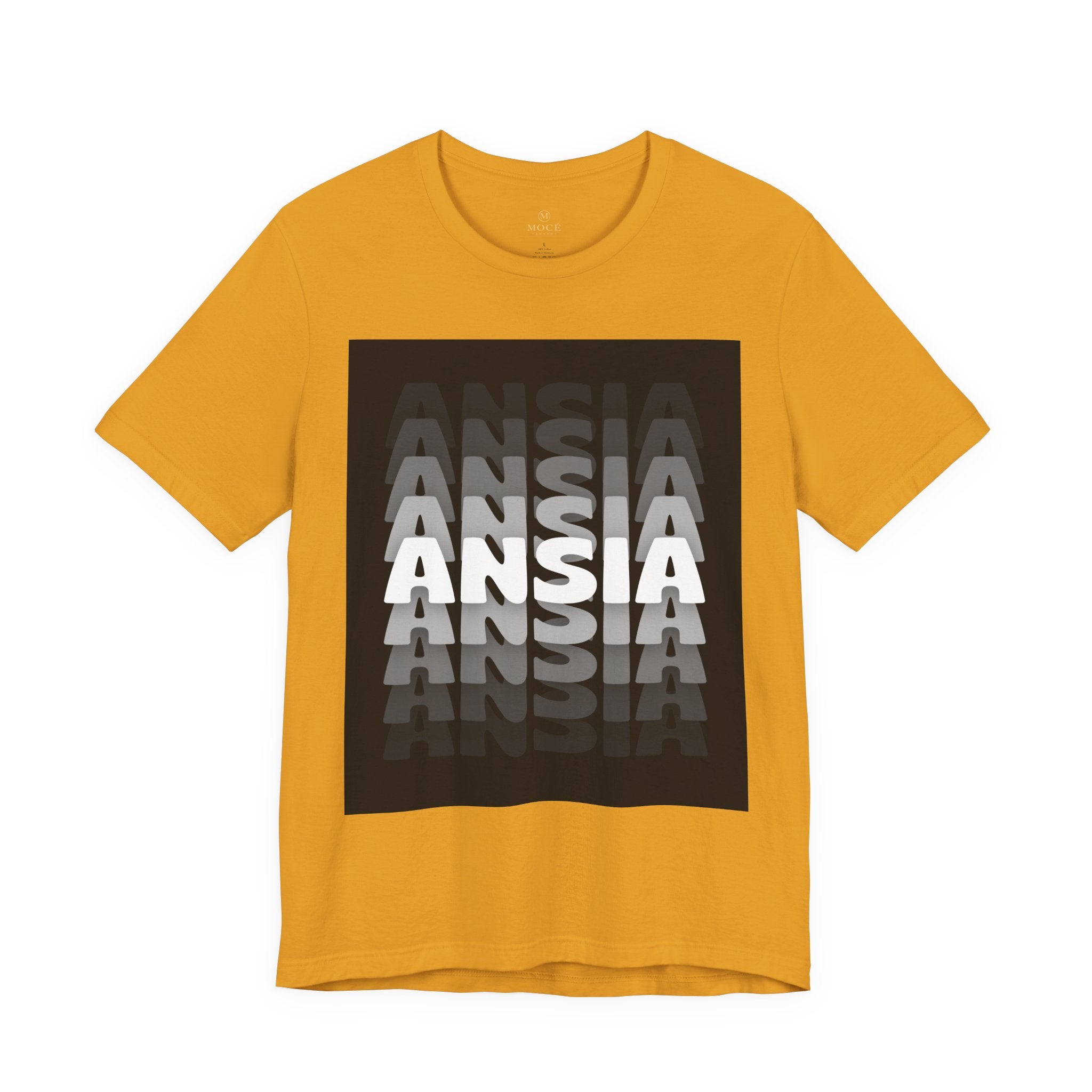 ANSIA Fade Graphic Tee — Monochrome Retro Text Shirt