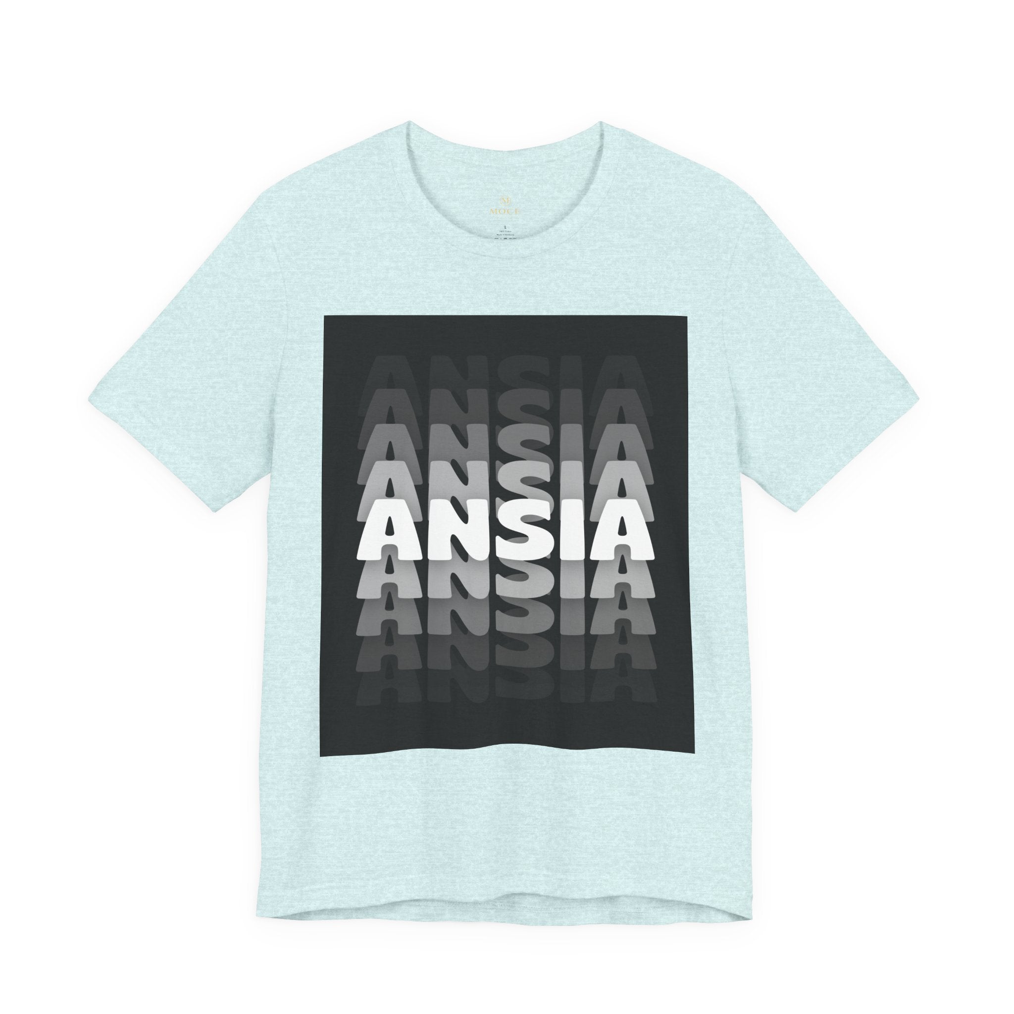 ANSIA Fade Graphic Tee — Monochrome Retro Text Shirt