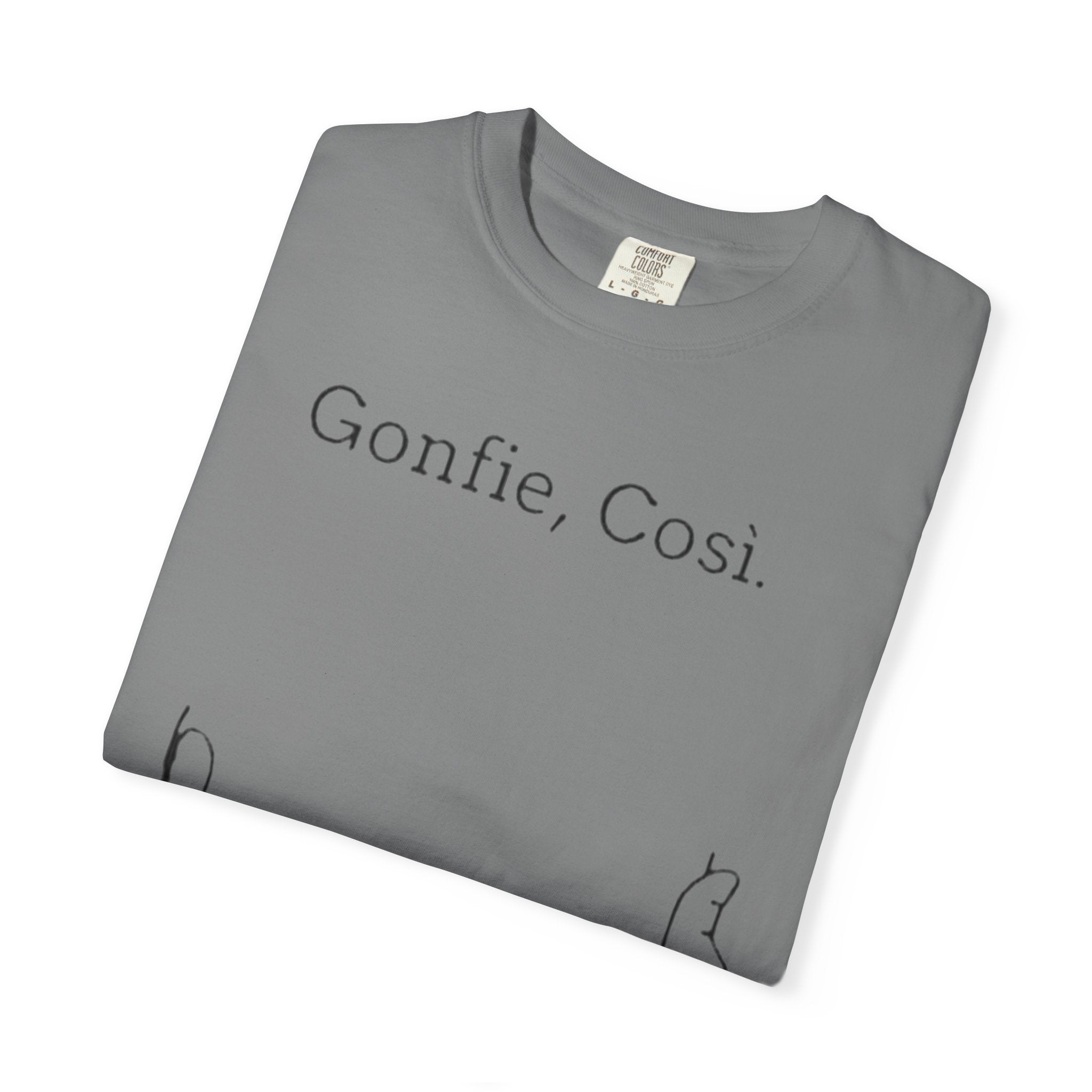 Gonfie, Cosi. Graphic T-Shirt — Minimal Cat Paw Line Art Tee