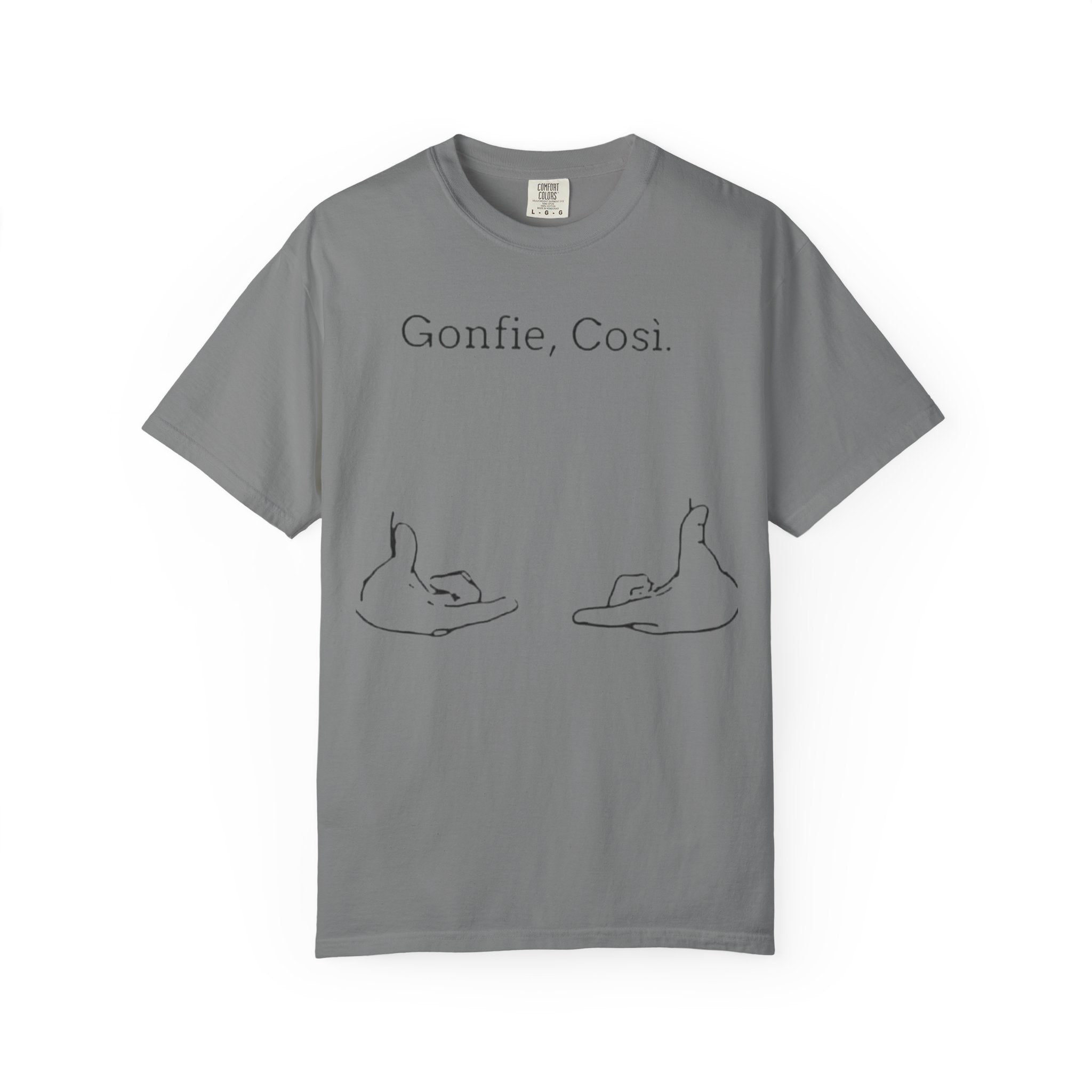 Gonfie, Cosi. Graphic T-Shirt — Minimal Cat Paw Line Art Tee