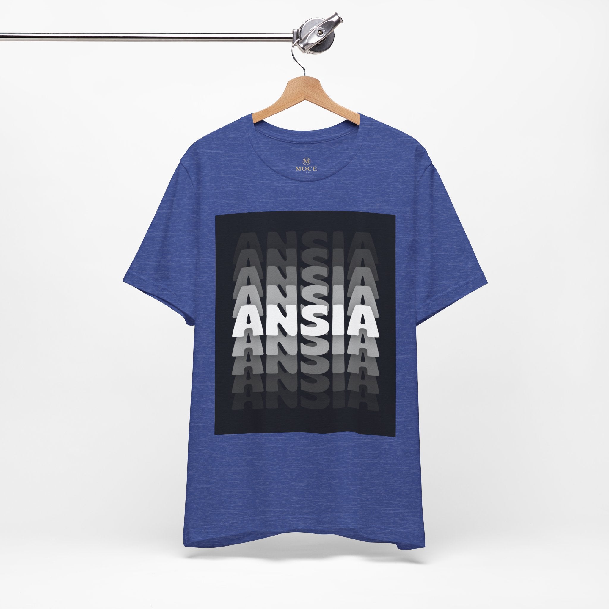 ANSIA Fade Graphic Tee — Monochrome Retro Text Shirt