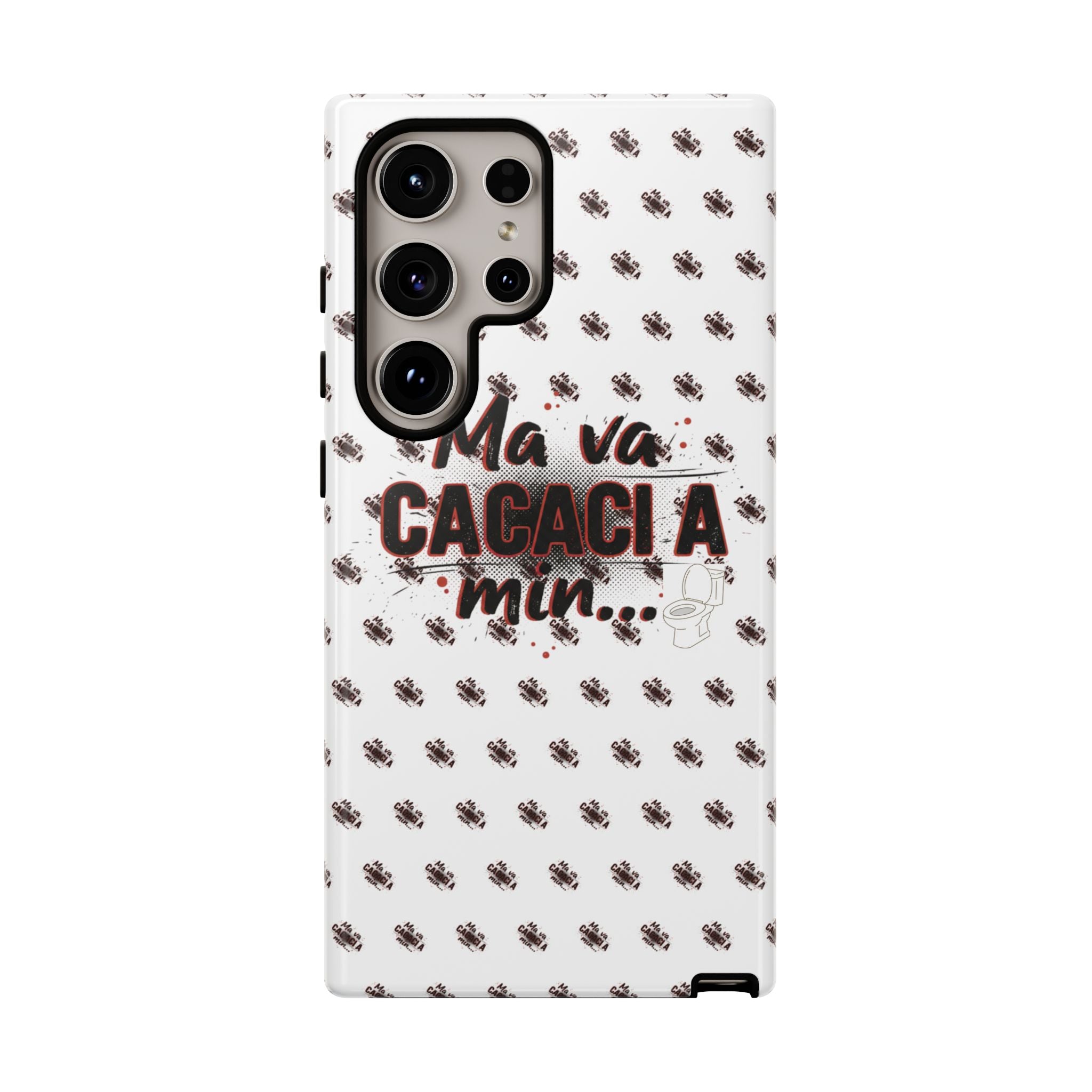 Tough Case — “Ma va cacaci a min...” Italian Phrase Phone Case with Pattern