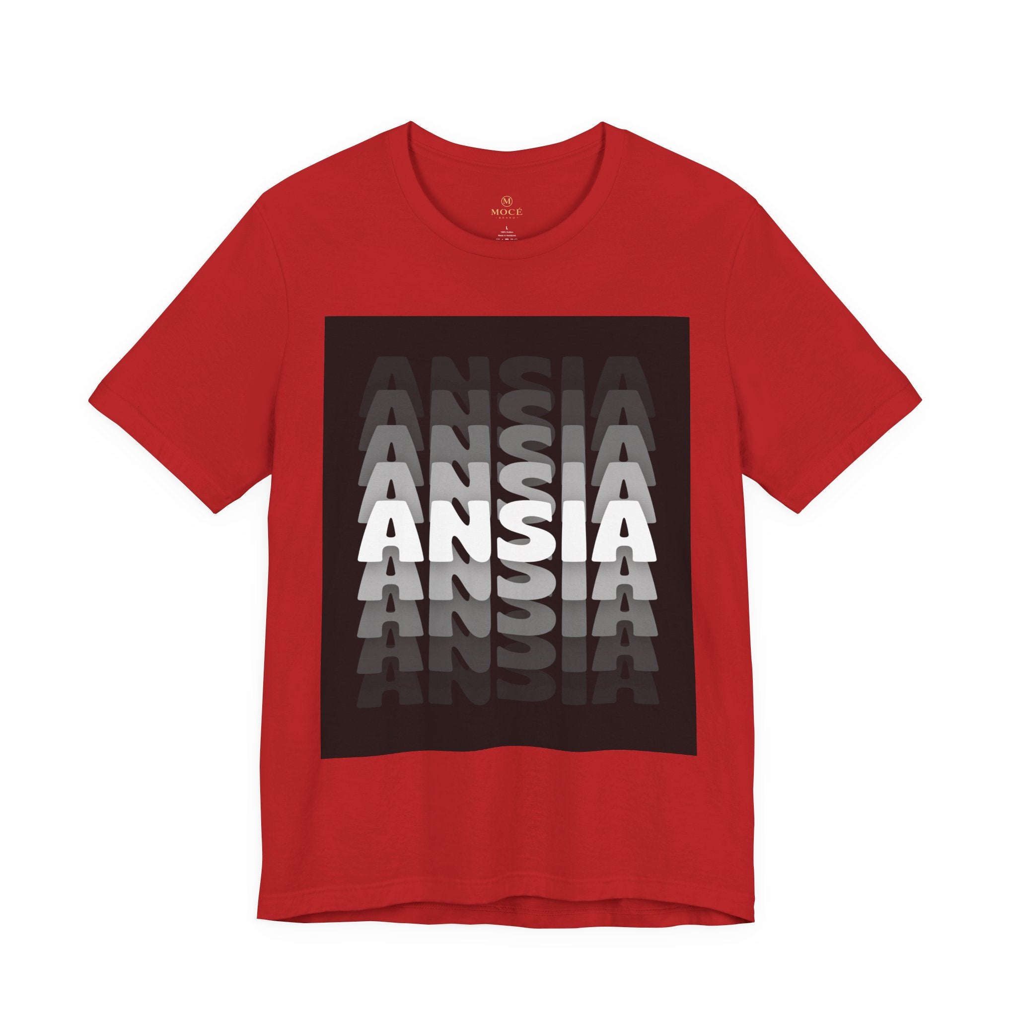 ANSIA Fade Graphic Tee — Monochrome Retro Text Shirt