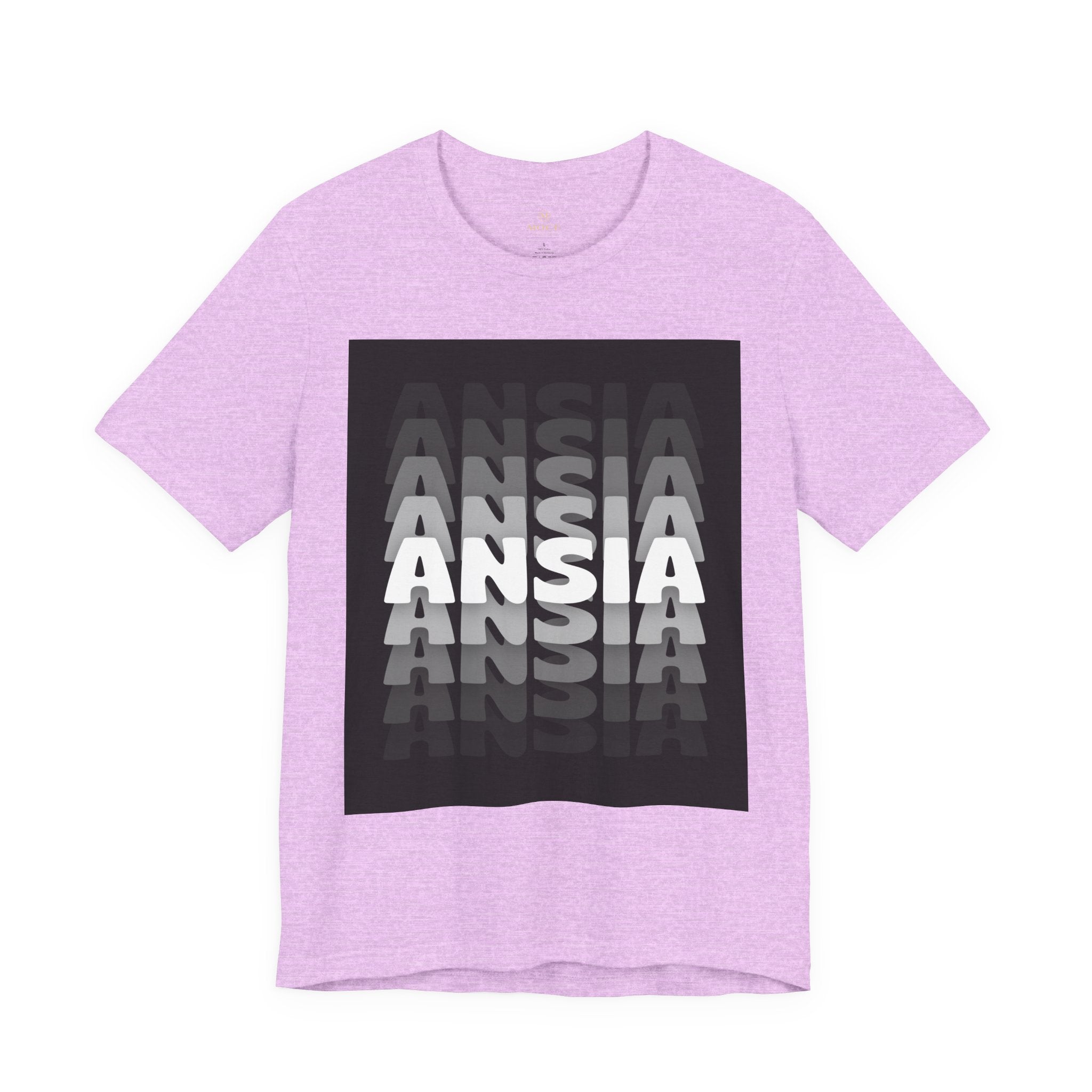 ANSIA Fade Graphic Tee — Monochrome Retro Text Shirt