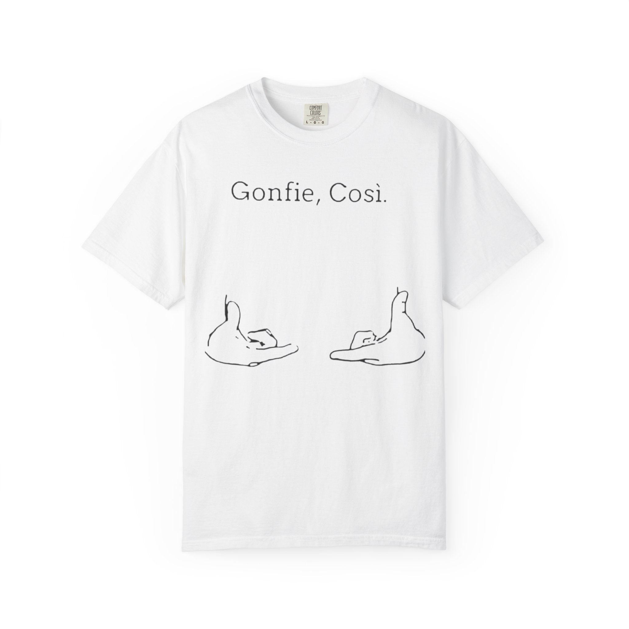 Gonfie, Cosi. Graphic T-Shirt — Minimal Cat Paw Line Art Tee