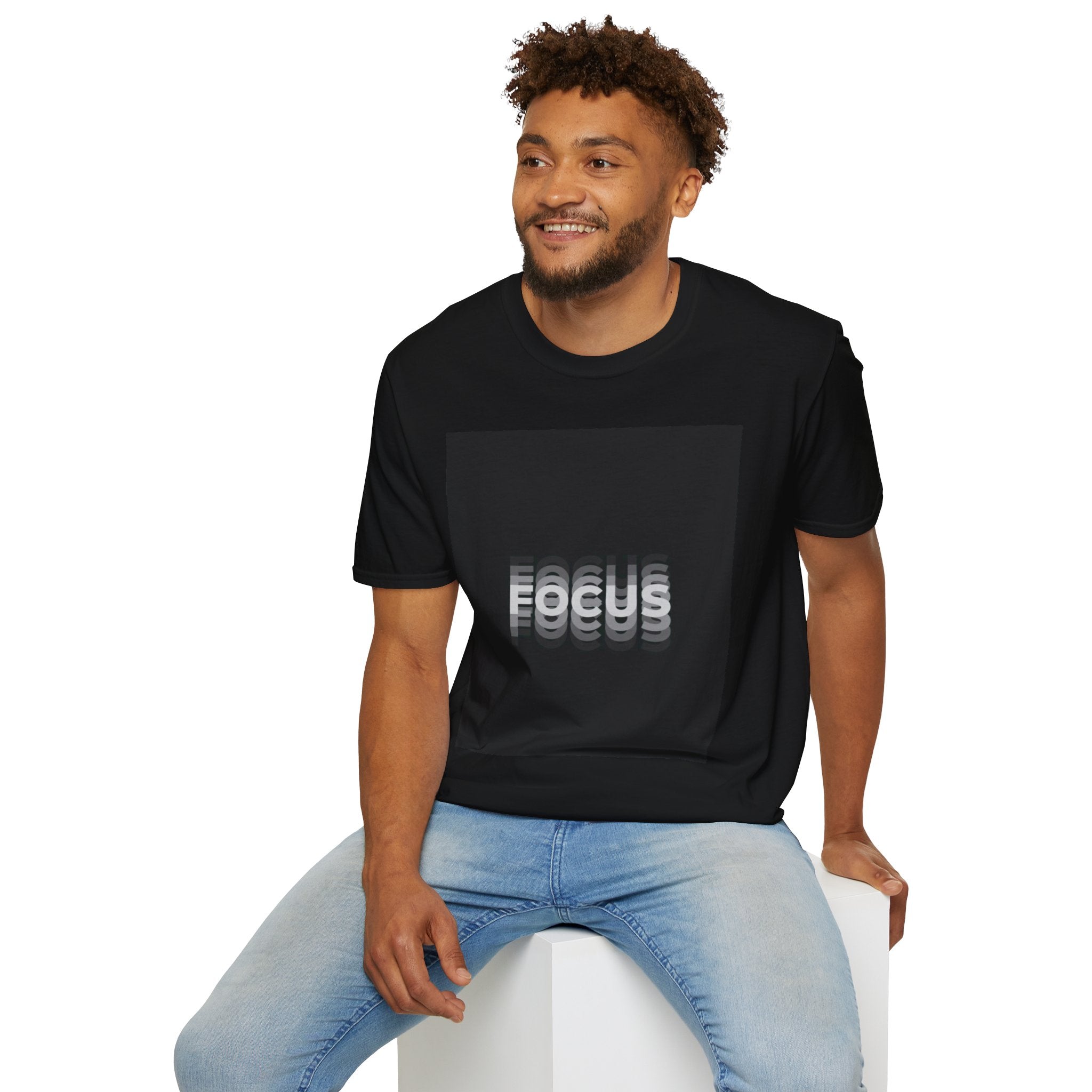 Focus Graphic T-Shirt — Minimalist Black Square Design
