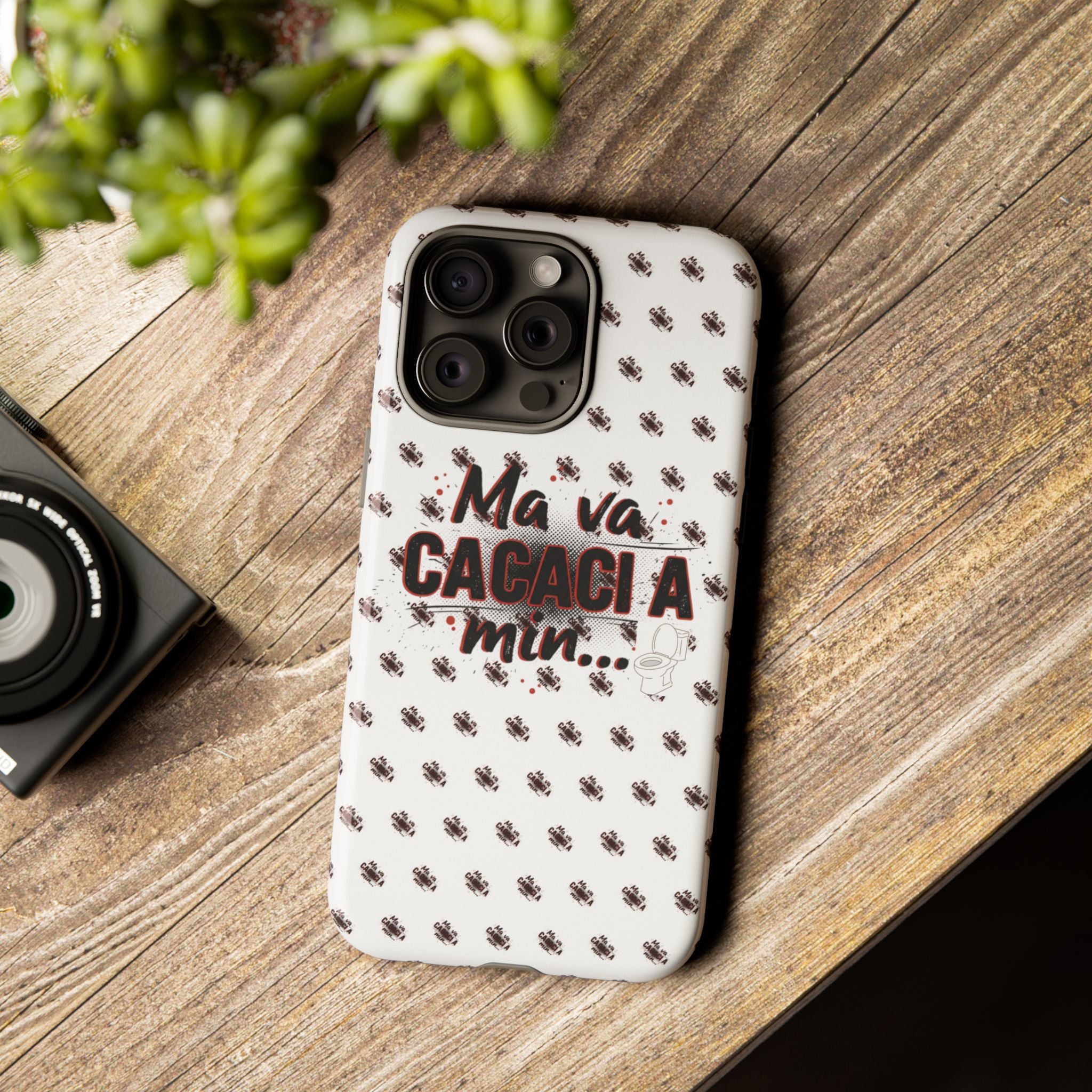Tough Case — “Ma va cacaci a min...” Italian Phrase Phone Case with Pattern