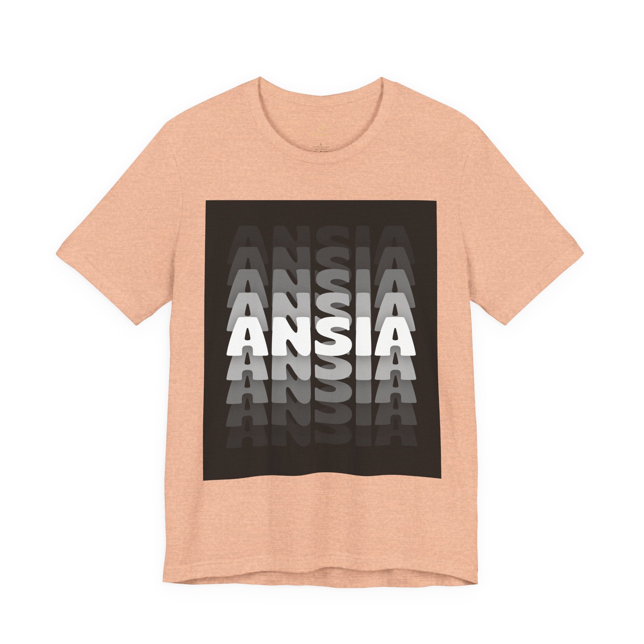 ANSIA Fade Graphic Tee — Monochrome Retro Text Shirt