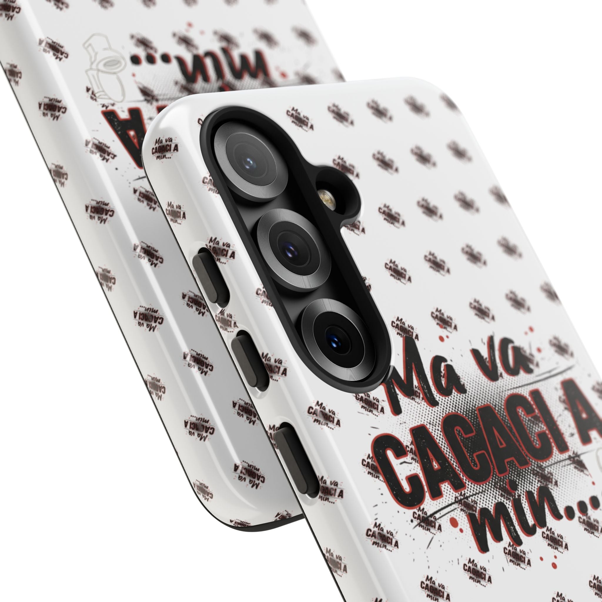 Tough Case — “Ma va cacaci a min...” Italian Phrase Phone Case with Pattern