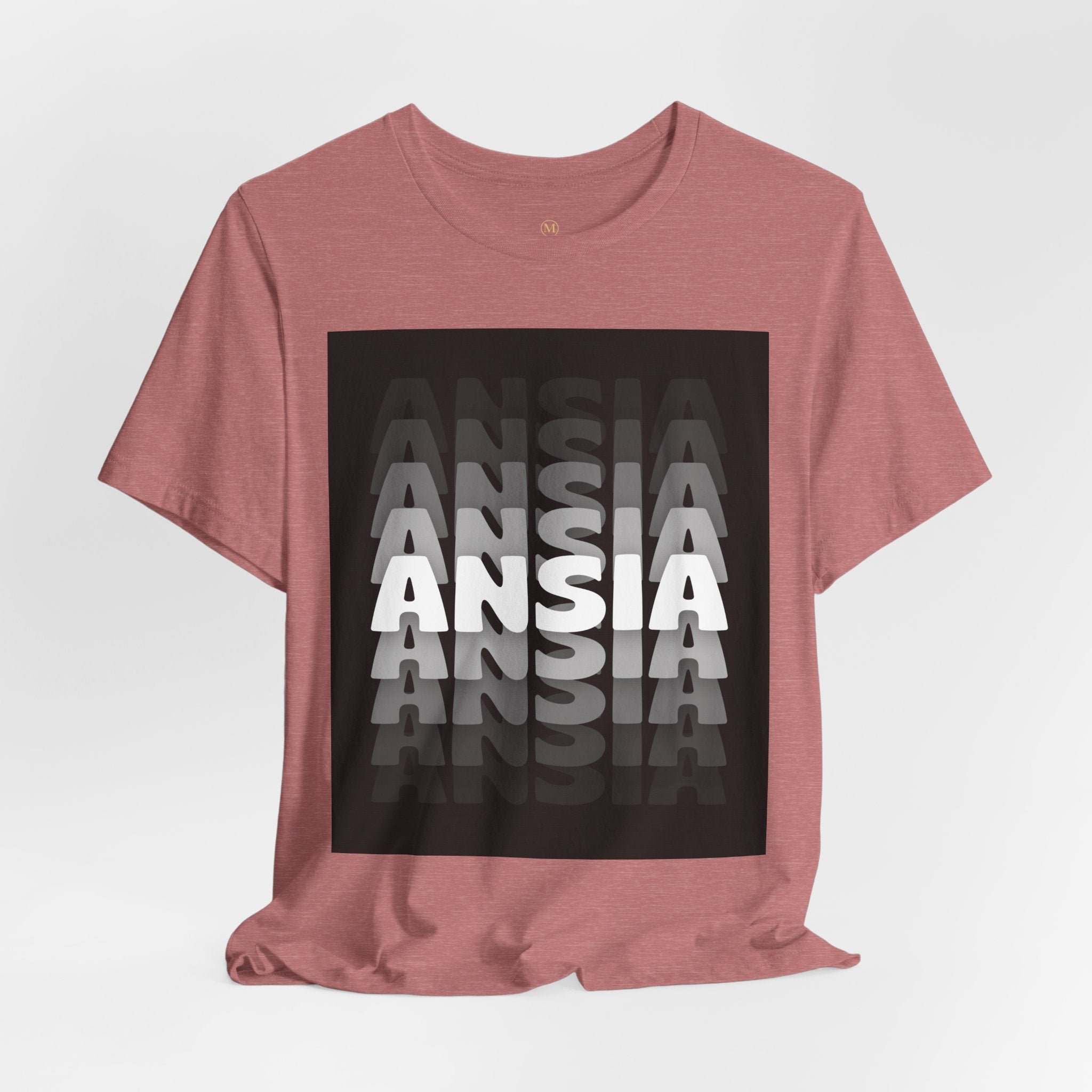 ANSIA Fade Graphic Tee — Monochrome Retro Text Shirt