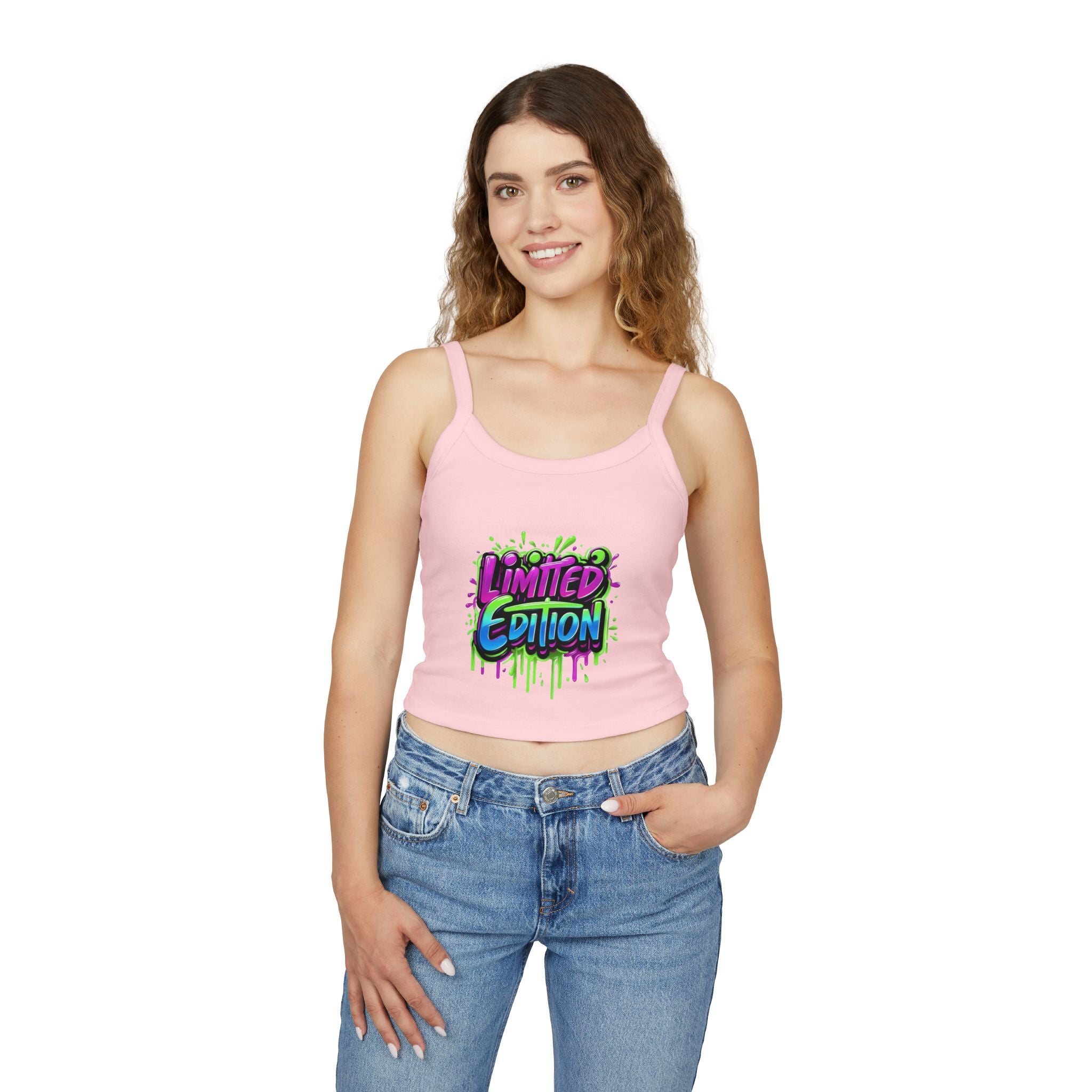 Limited Edition Crop Tank Top — Women's Spaghetti Strap Graphic