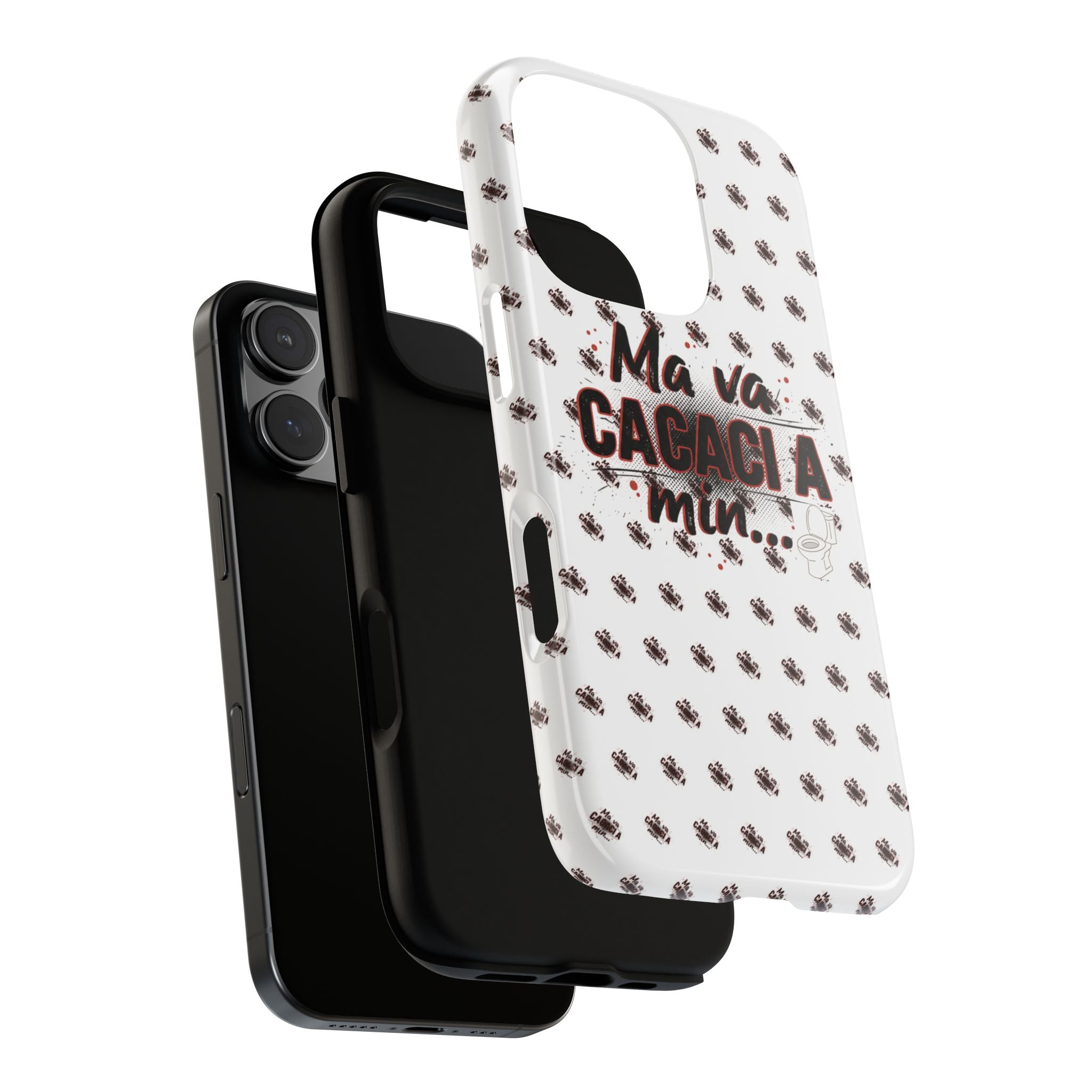 Tough Case — “Ma va cacaci a min...” Italian Phrase Phone Case with Pattern