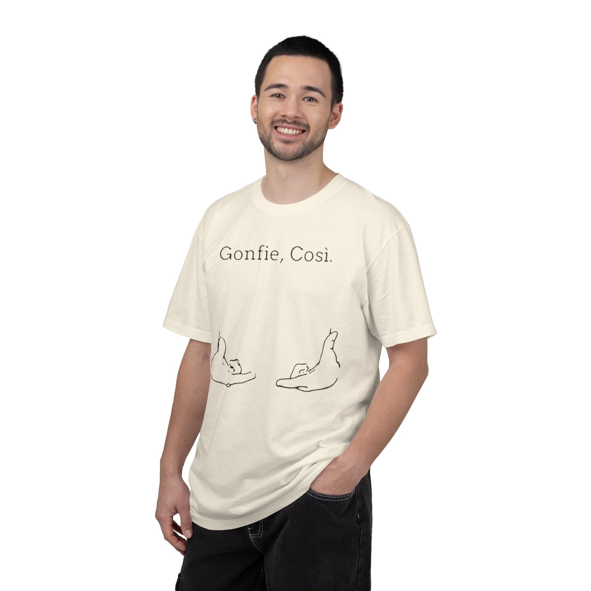 Gonfie, Cosi. Graphic T-Shirt — Minimal Cat Paw Line Art Tee