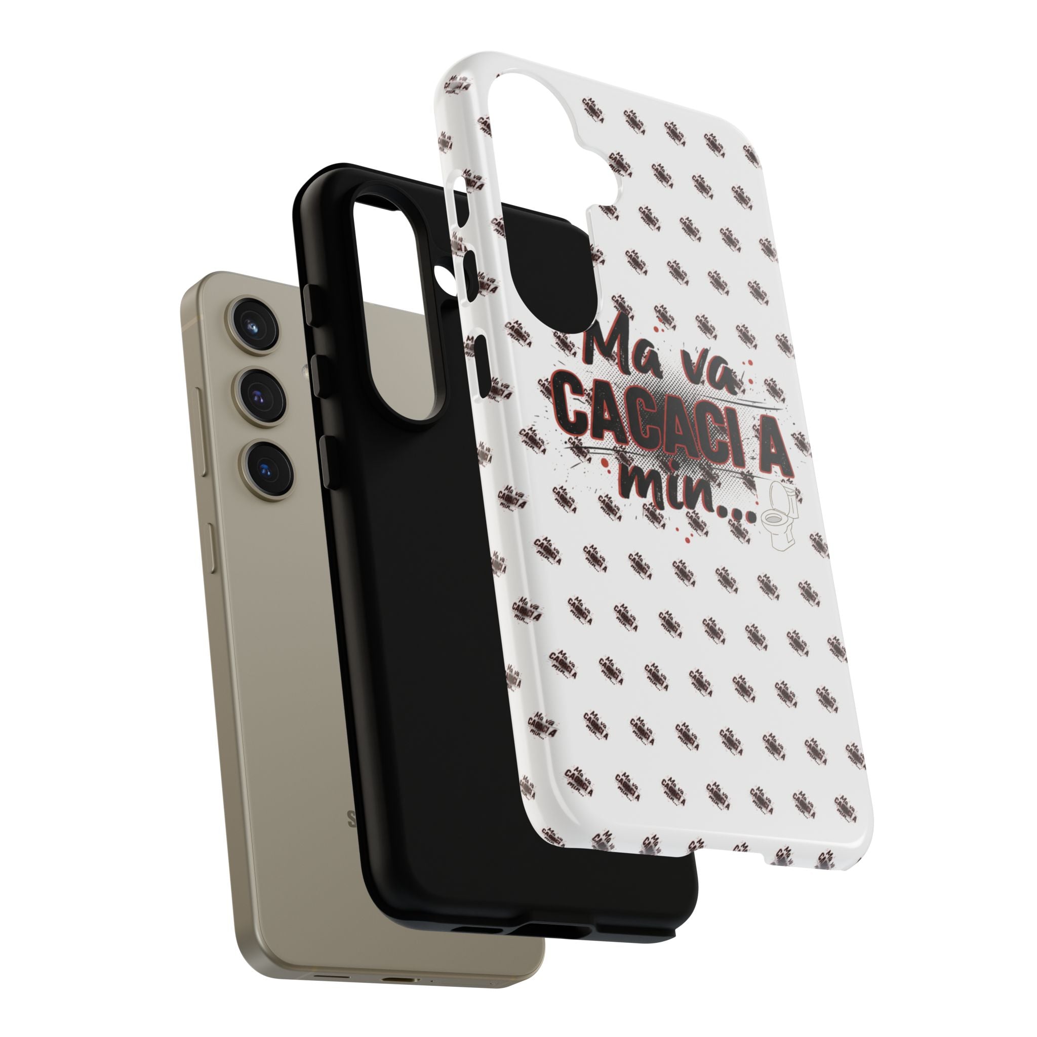 Tough Case — “Ma va cacaci a min...” Italian Phrase Phone Case with Pattern