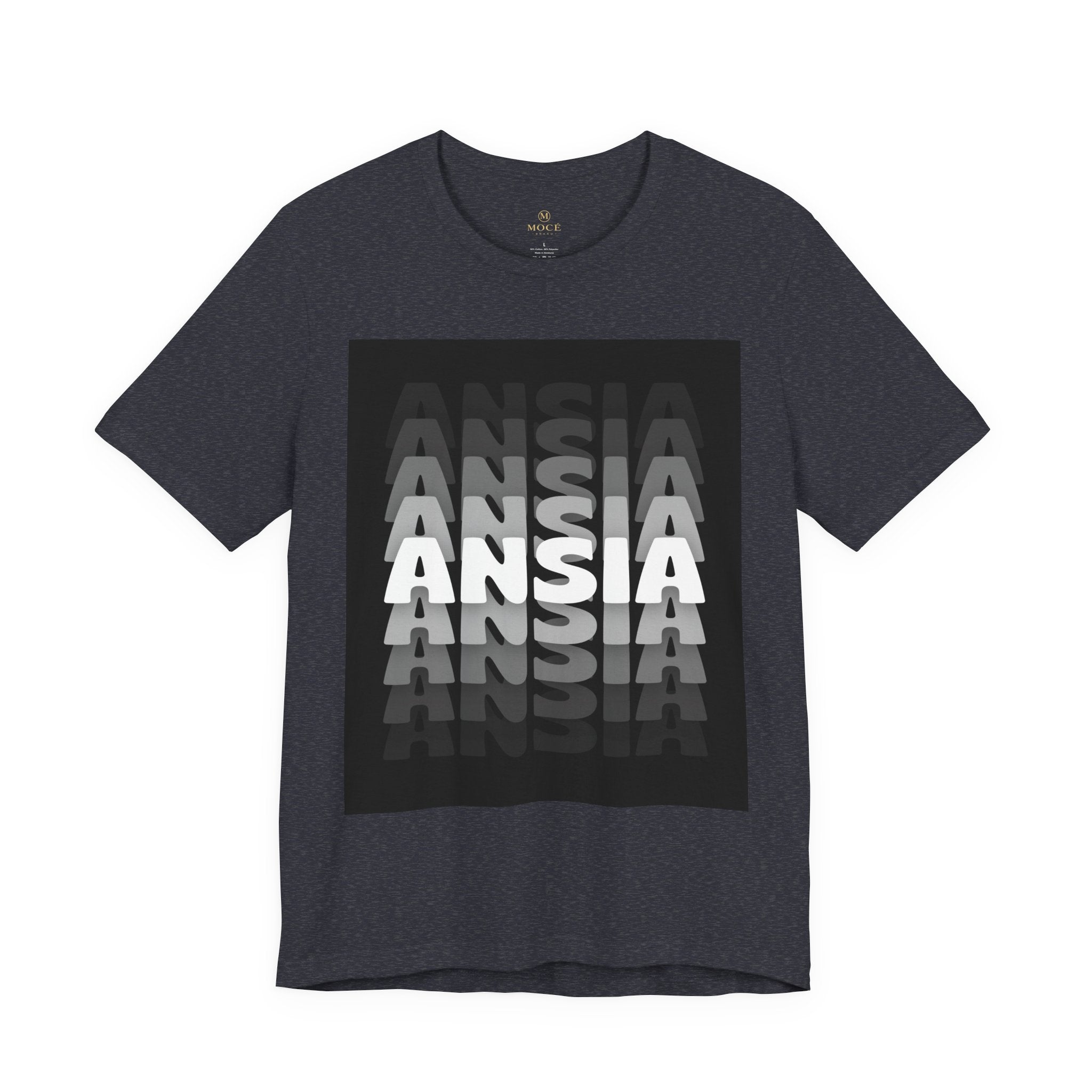 ANSIA Fade Graphic Tee — Monochrome Retro Text Shirt
