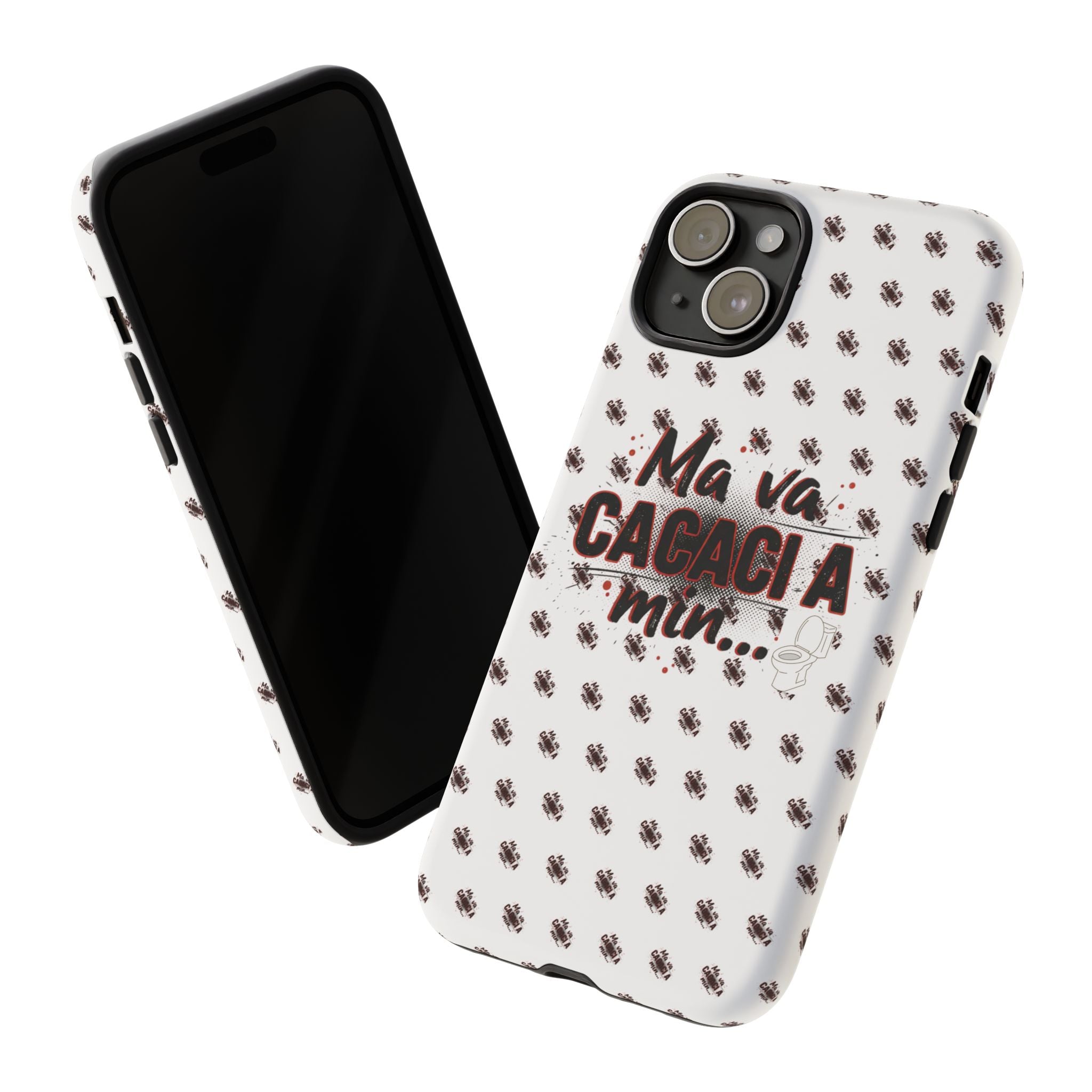 Tough Case — “Ma va cacaci a min...” Italian Phrase Phone Case with Pattern