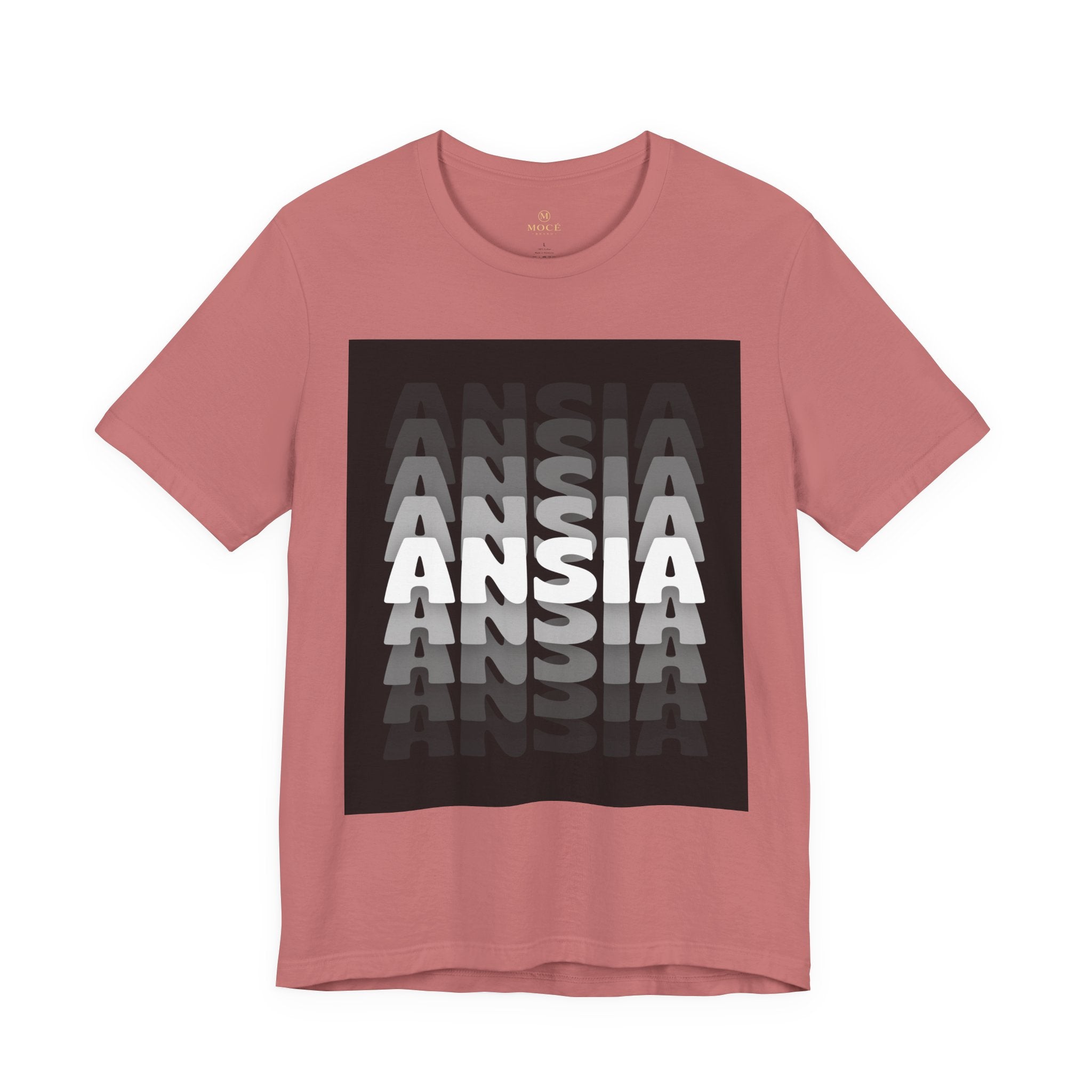 ANSIA Fade Graphic Tee — Monochrome Retro Text Shirt