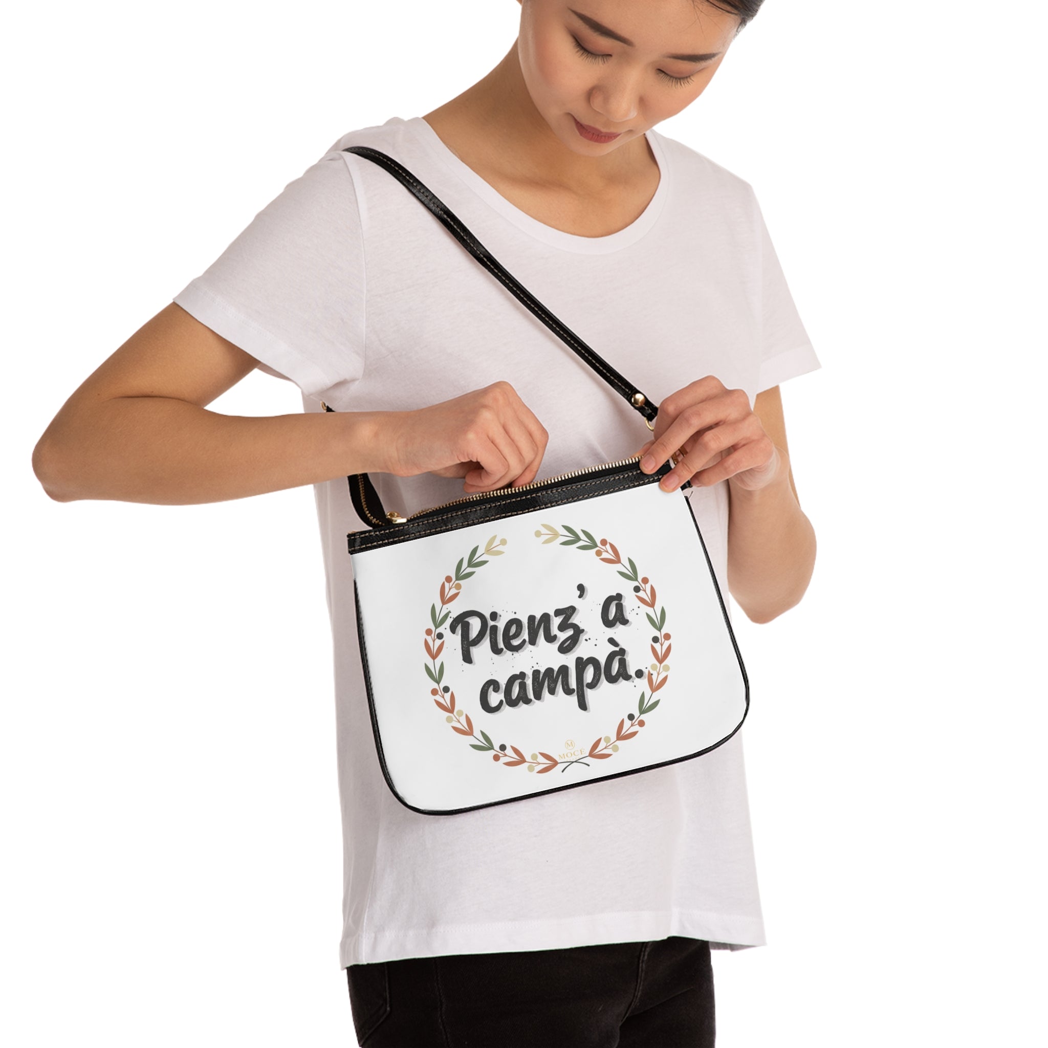 Small Shoulder Bag — "Pienz 'a campà" Floral Wreath Crossbody