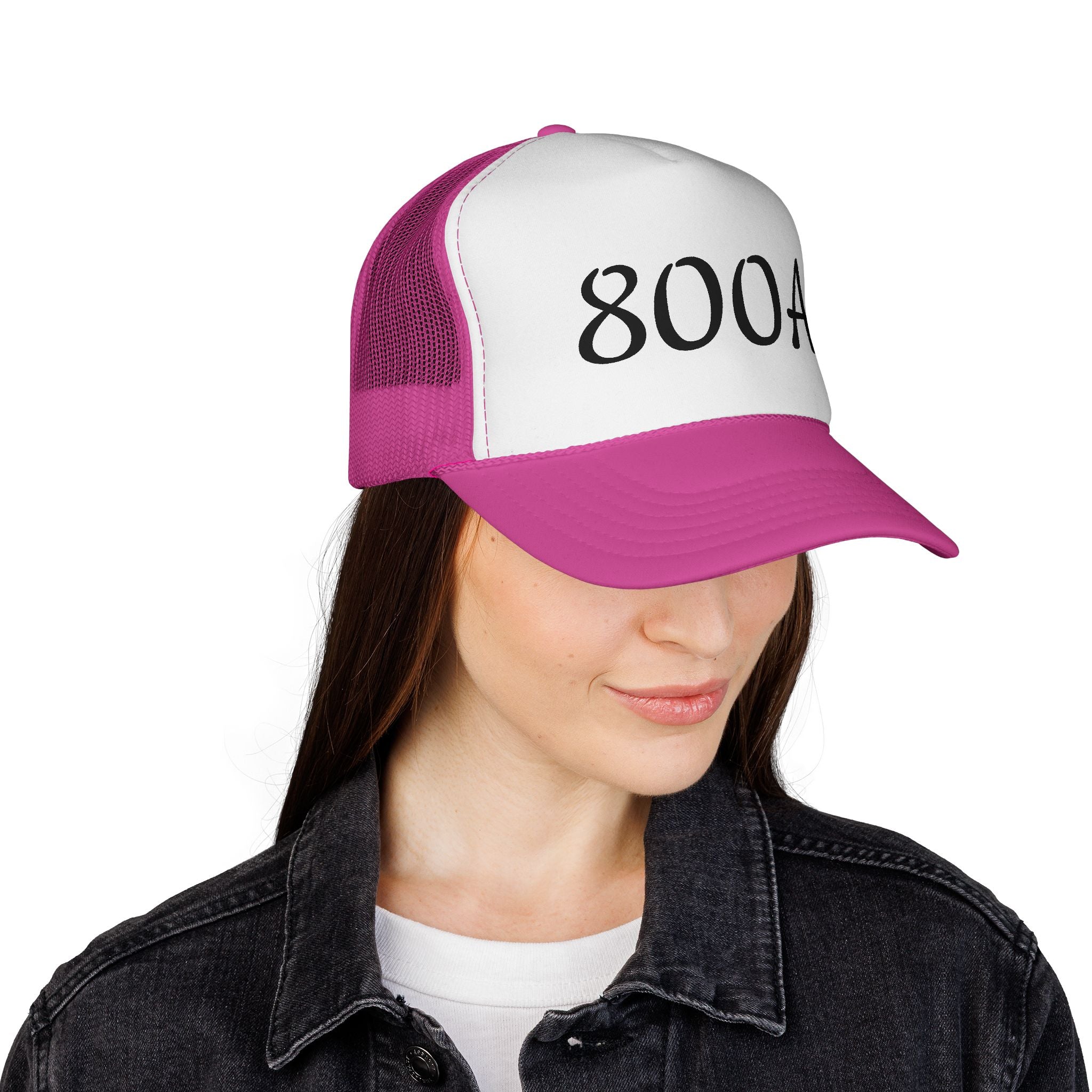 800A Trucker Cap — Vintage Script Mesh Hat