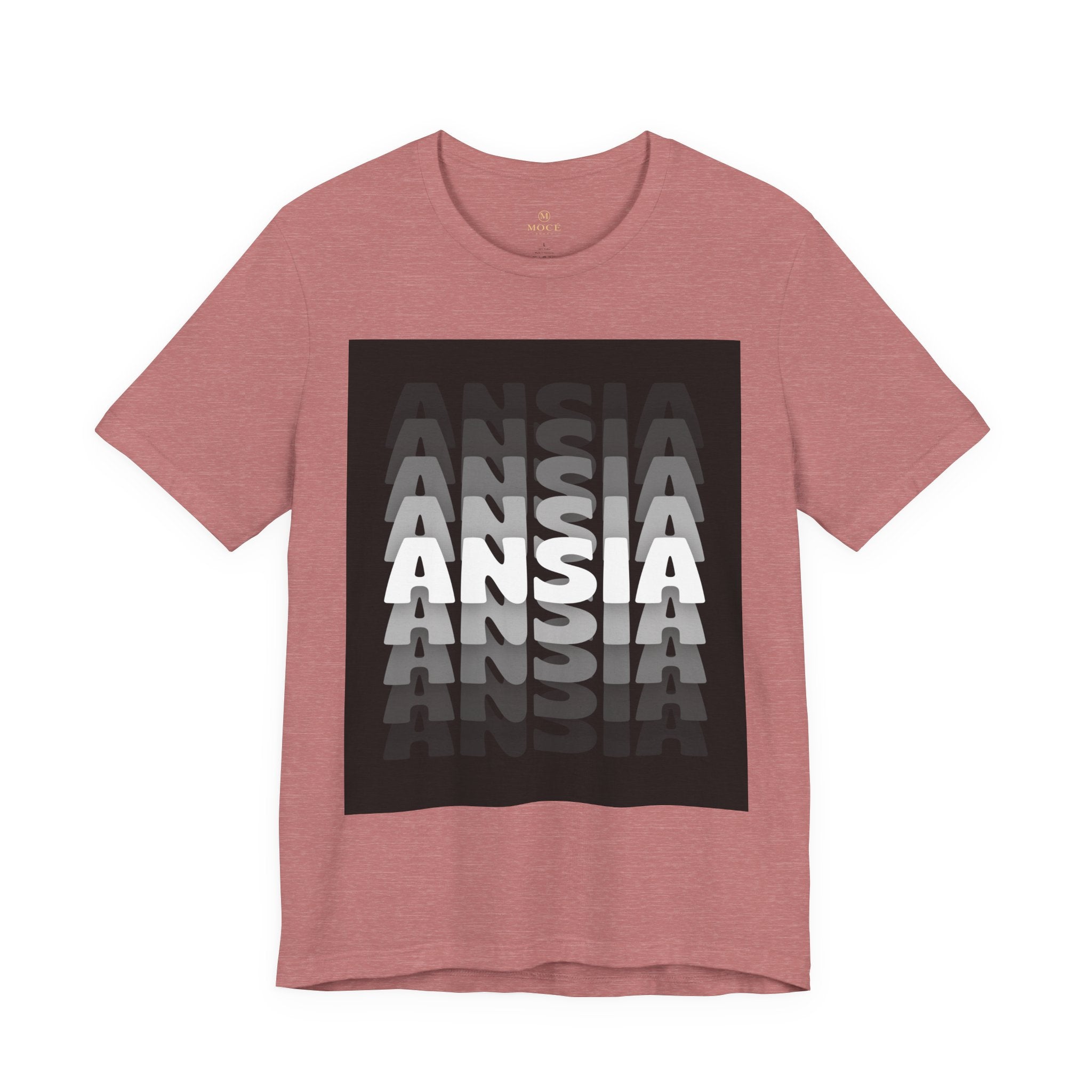 ANSIA Fade Graphic Tee — Monochrome Retro Text Shirt