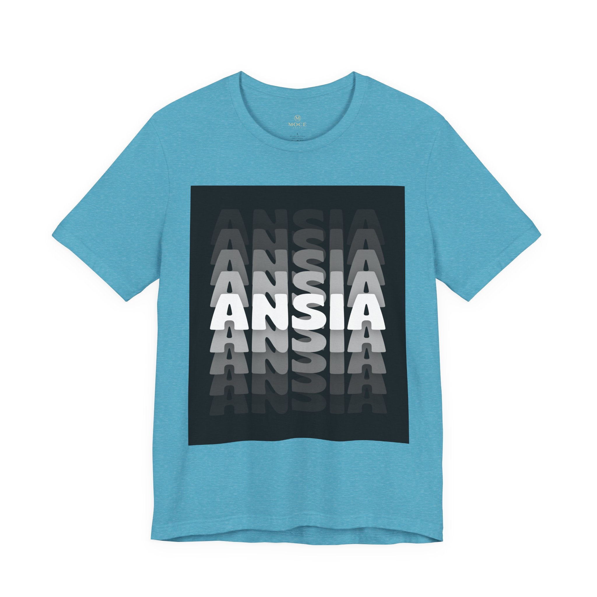 ANSIA Fade Graphic Tee — Monochrome Retro Text Shirt