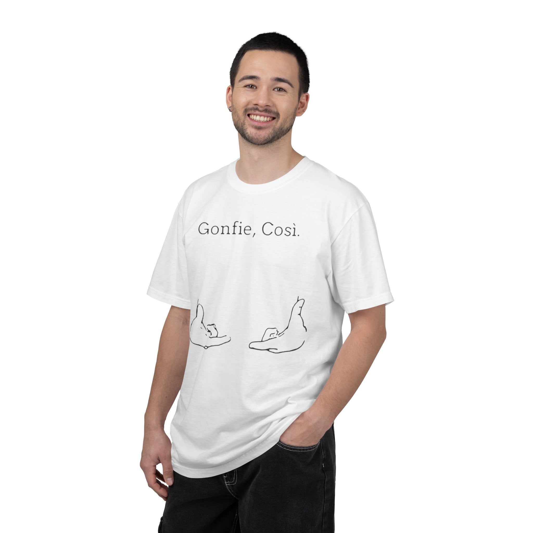 Gonfie, Cosi. Graphic T-Shirt — Minimal Cat Paw Line Art Tee