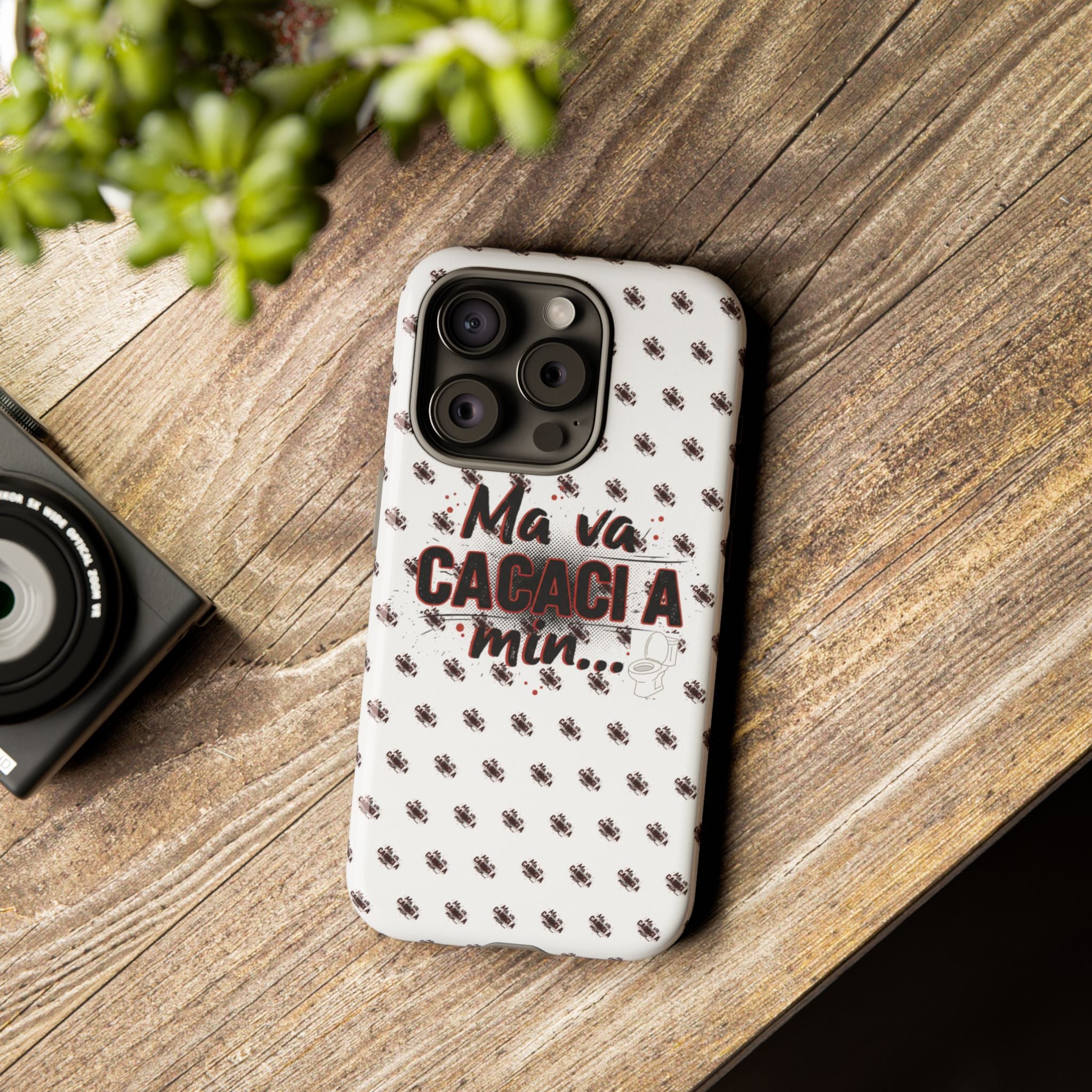 Tough Case — “Ma va cacaci a min...” Italian Phrase Phone Case with Pattern