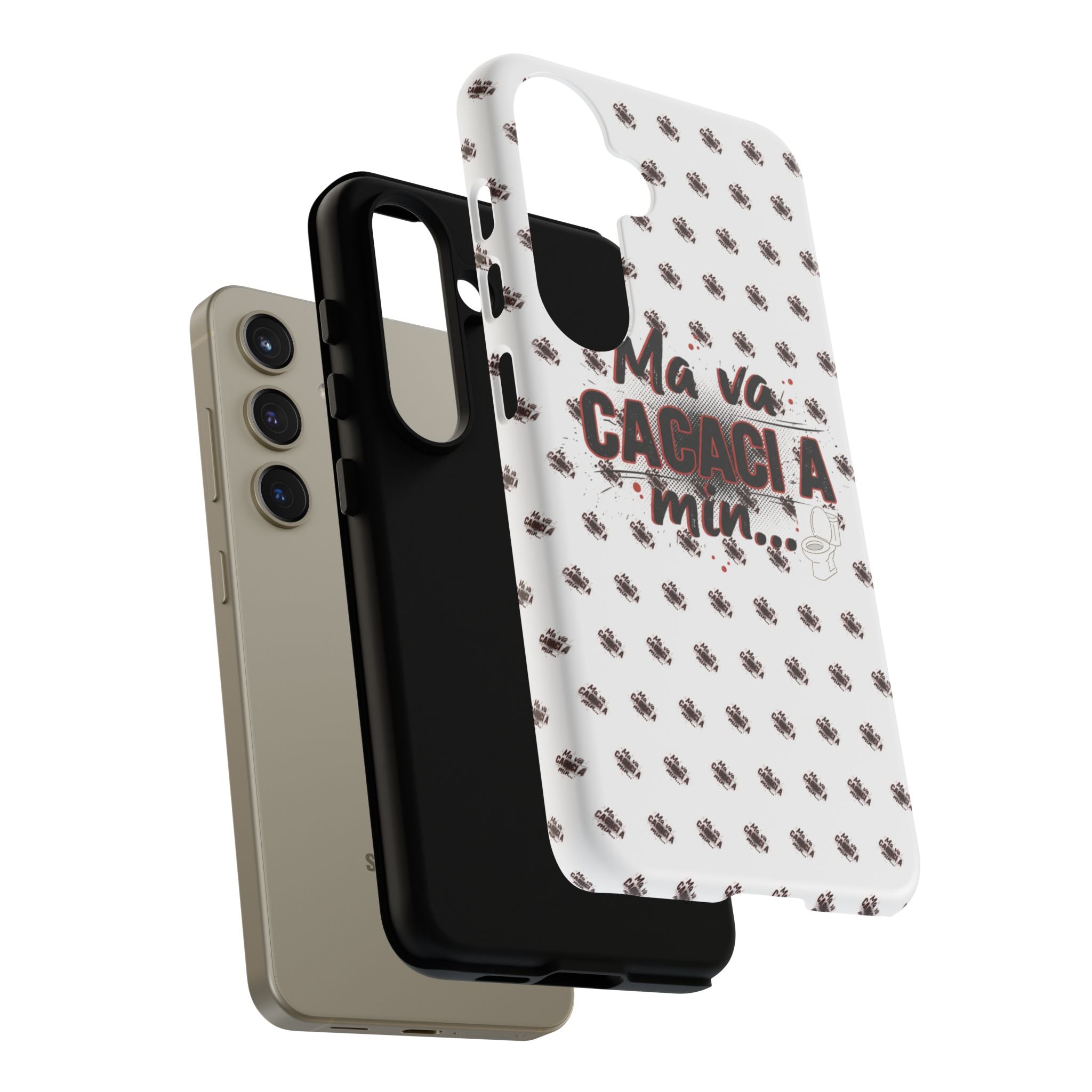 Tough Case — “Ma va cacaci a min...” Italian Phrase Phone Case with Pattern