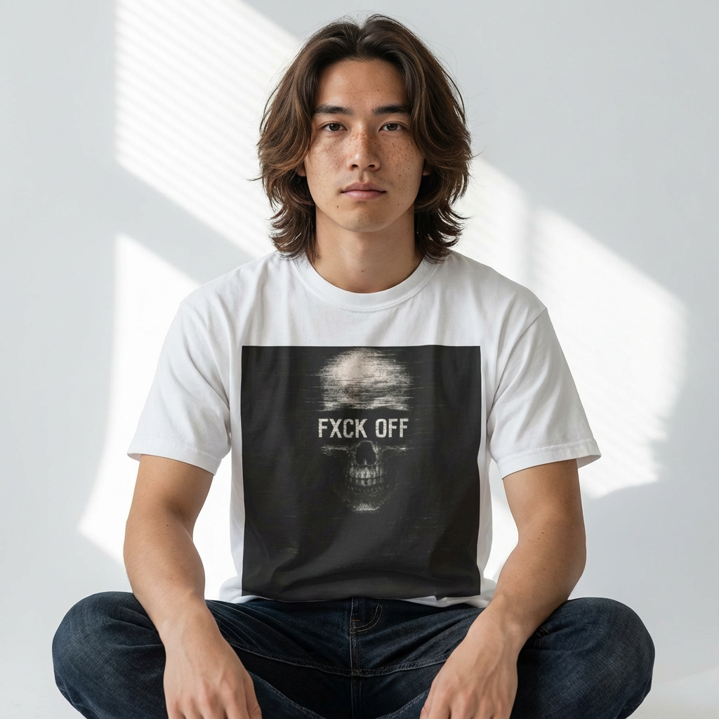 Skull 'FXCK OFF' Graphic T-Shirt