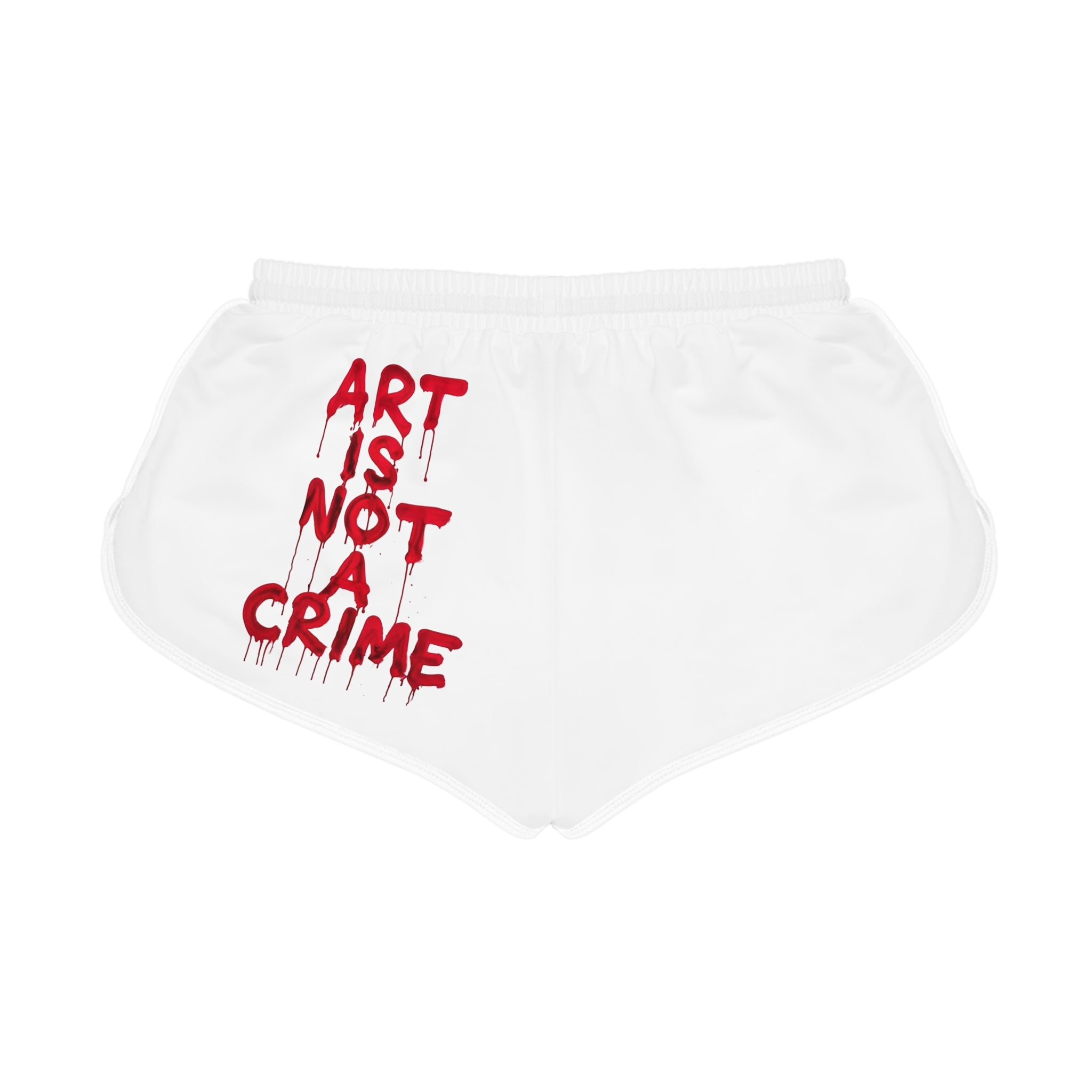 Art Is Not A Crime Women's Relaxed Shorts — Bold Lip & Cash Graphic