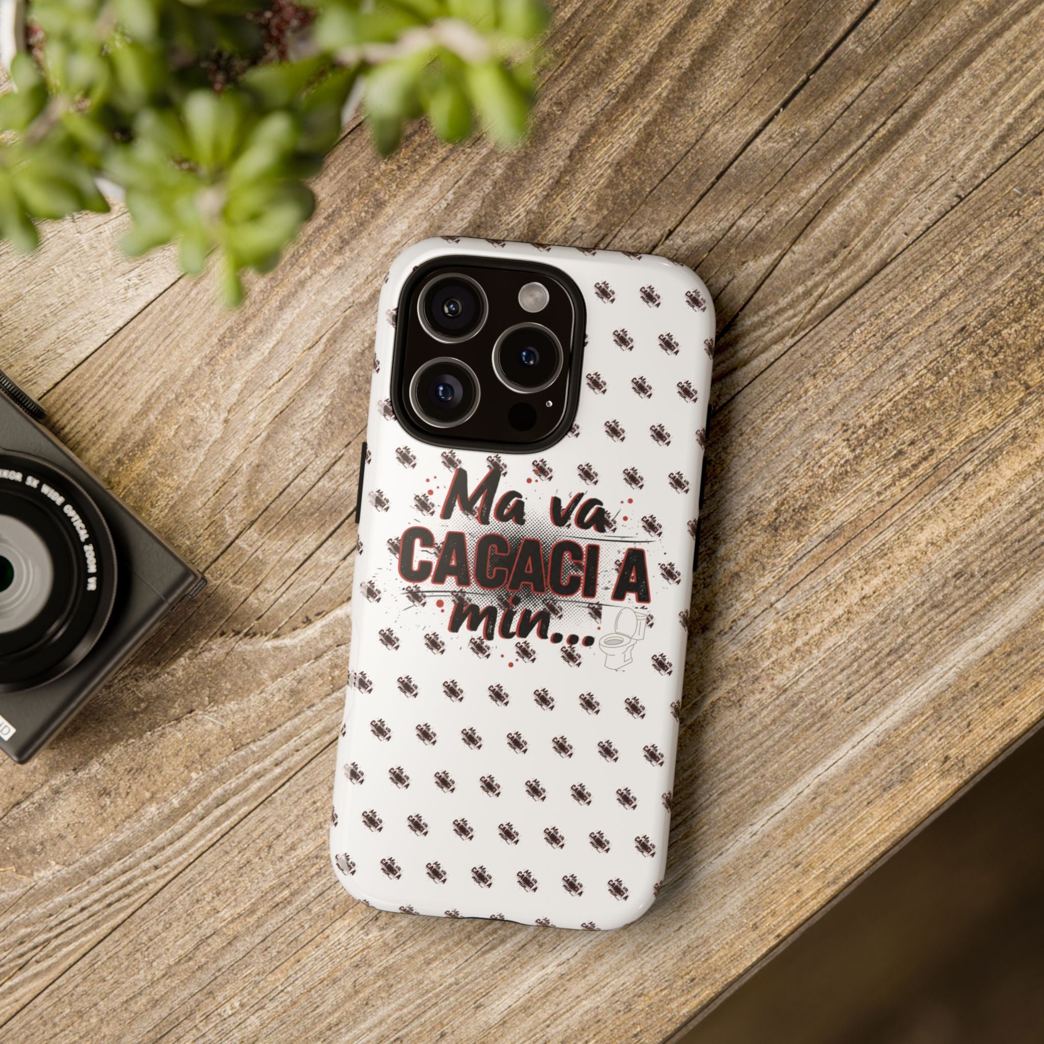 Tough Case — “Ma va cacaci a min...” Italian Phrase Phone Case with Pattern