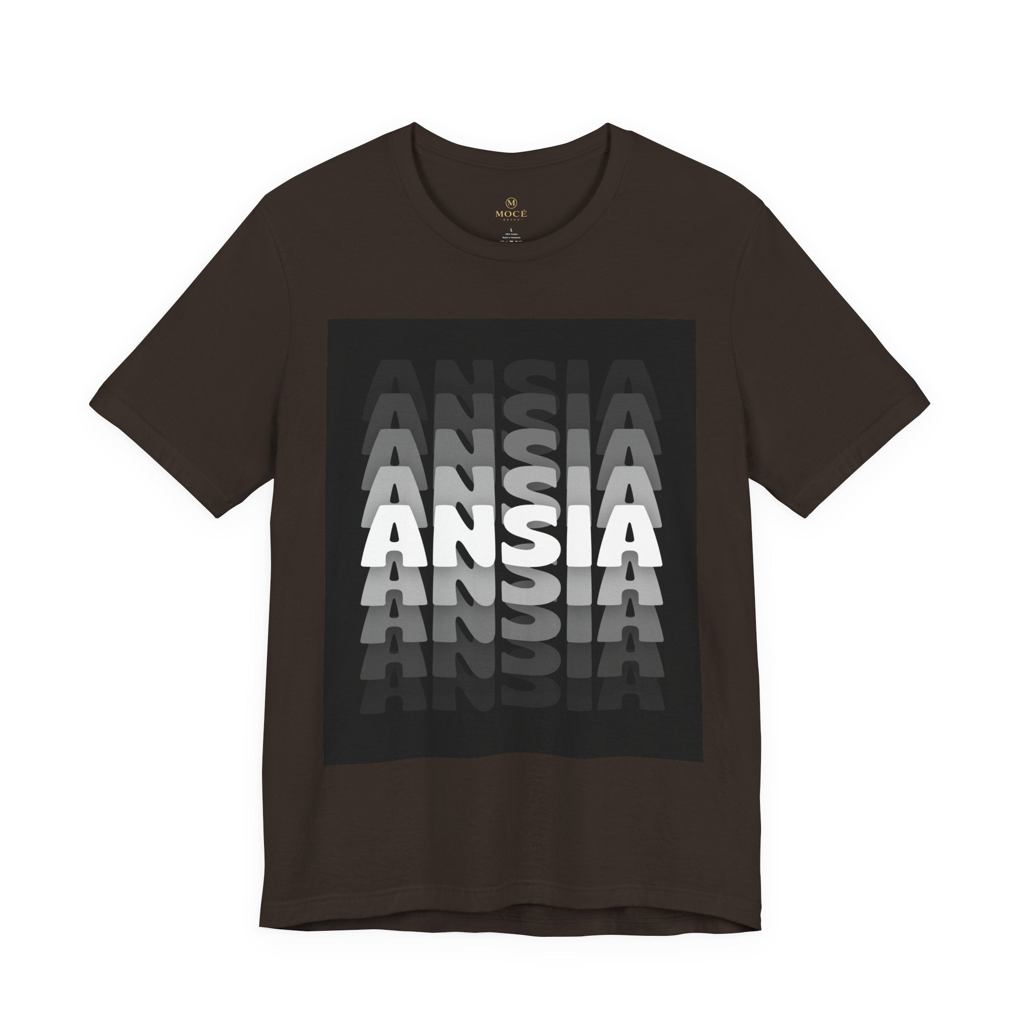 ANSIA Fade Graphic Tee — Monochrome Retro Text Shirt