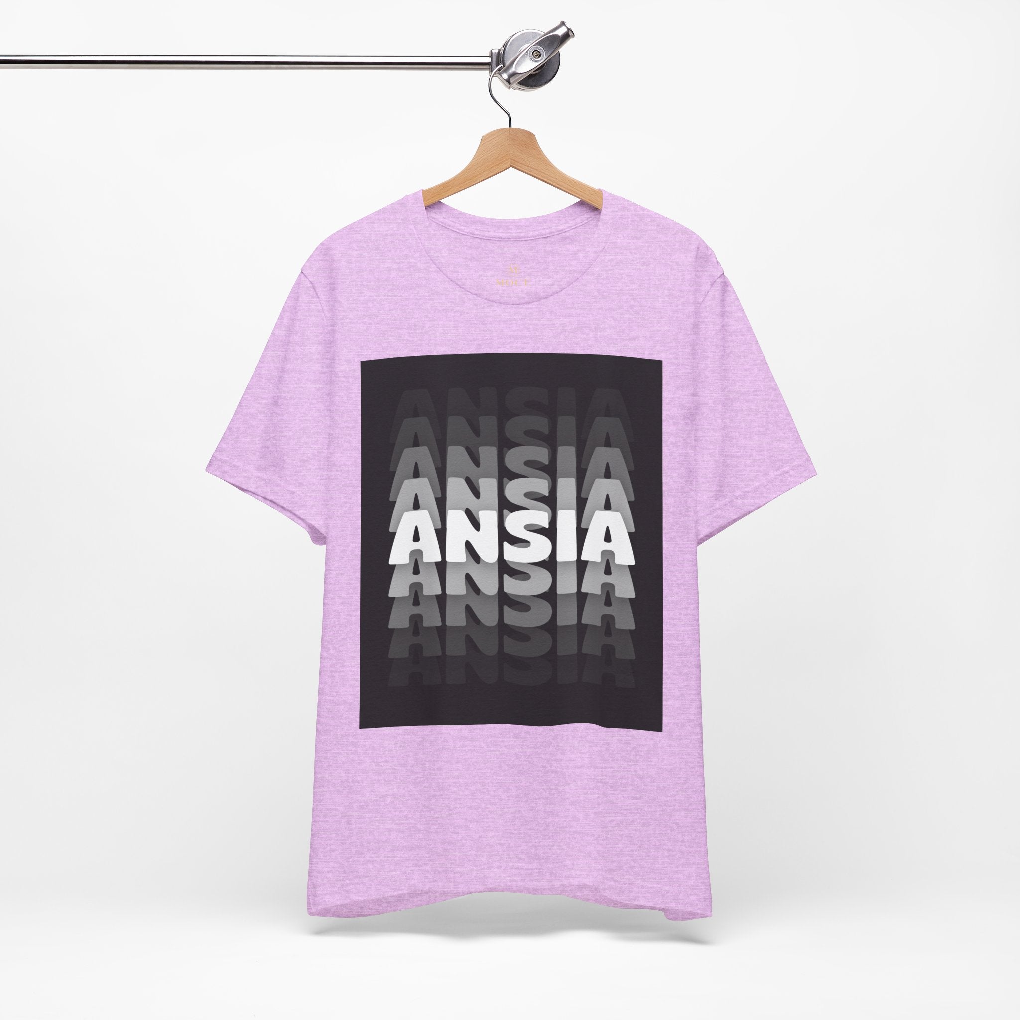 ANSIA Fade Graphic Tee — Monochrome Retro Text Shirt