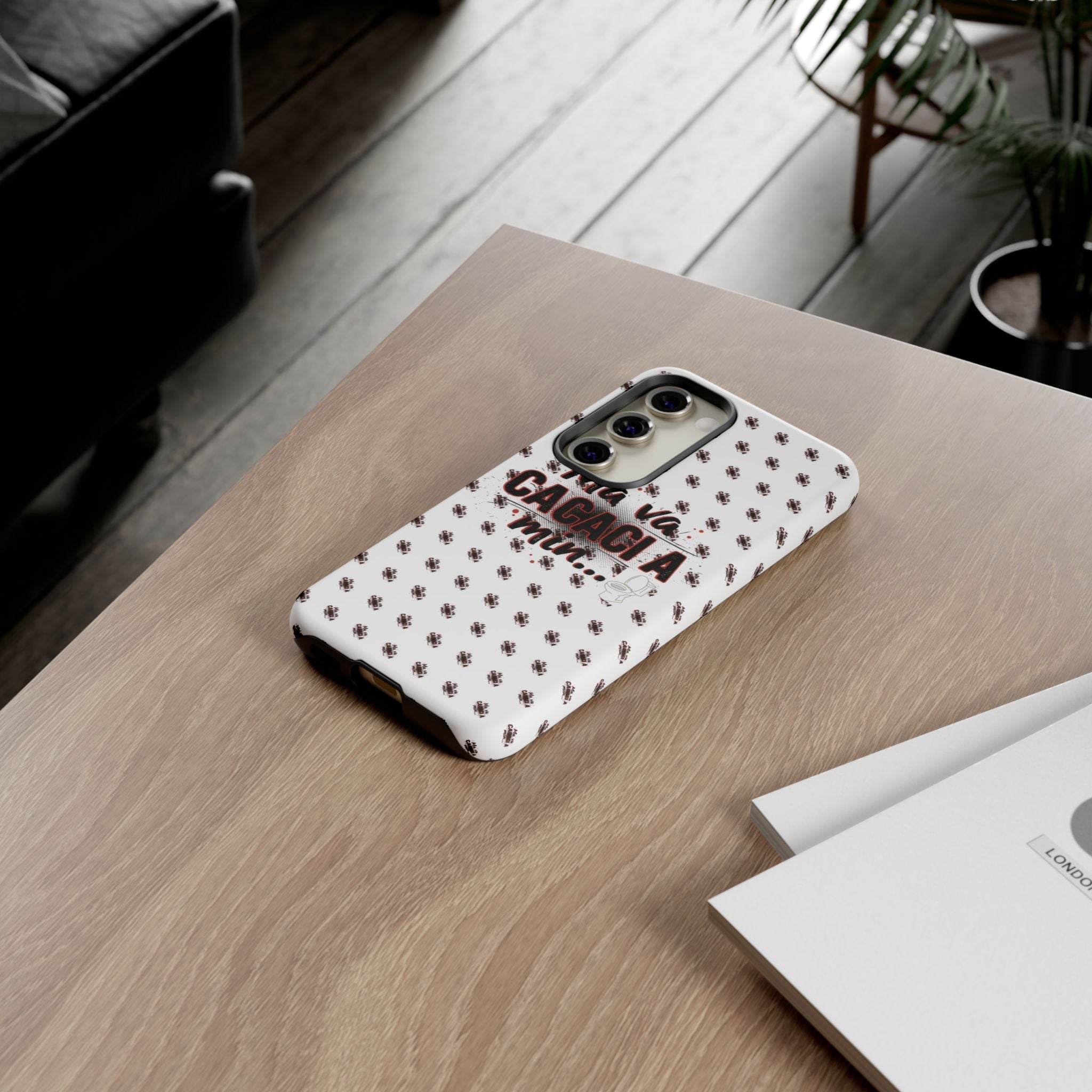 Tough Case — “Ma va cacaci a min...” Italian Phrase Phone Case with Pattern