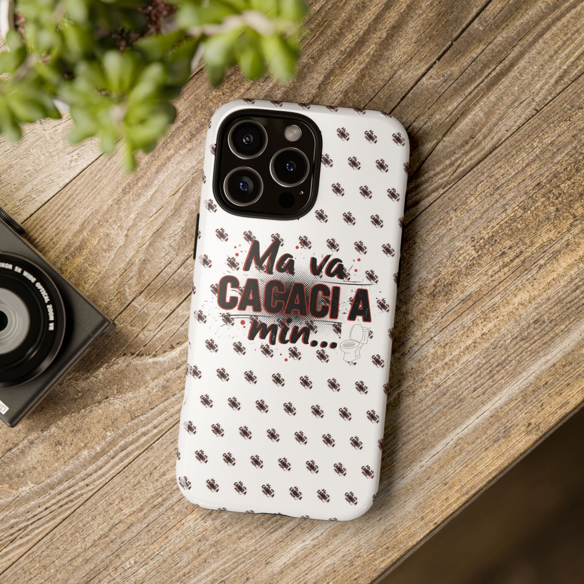 Tough Case — “Ma va cacaci a min...” Italian Phrase Phone Case with Pattern