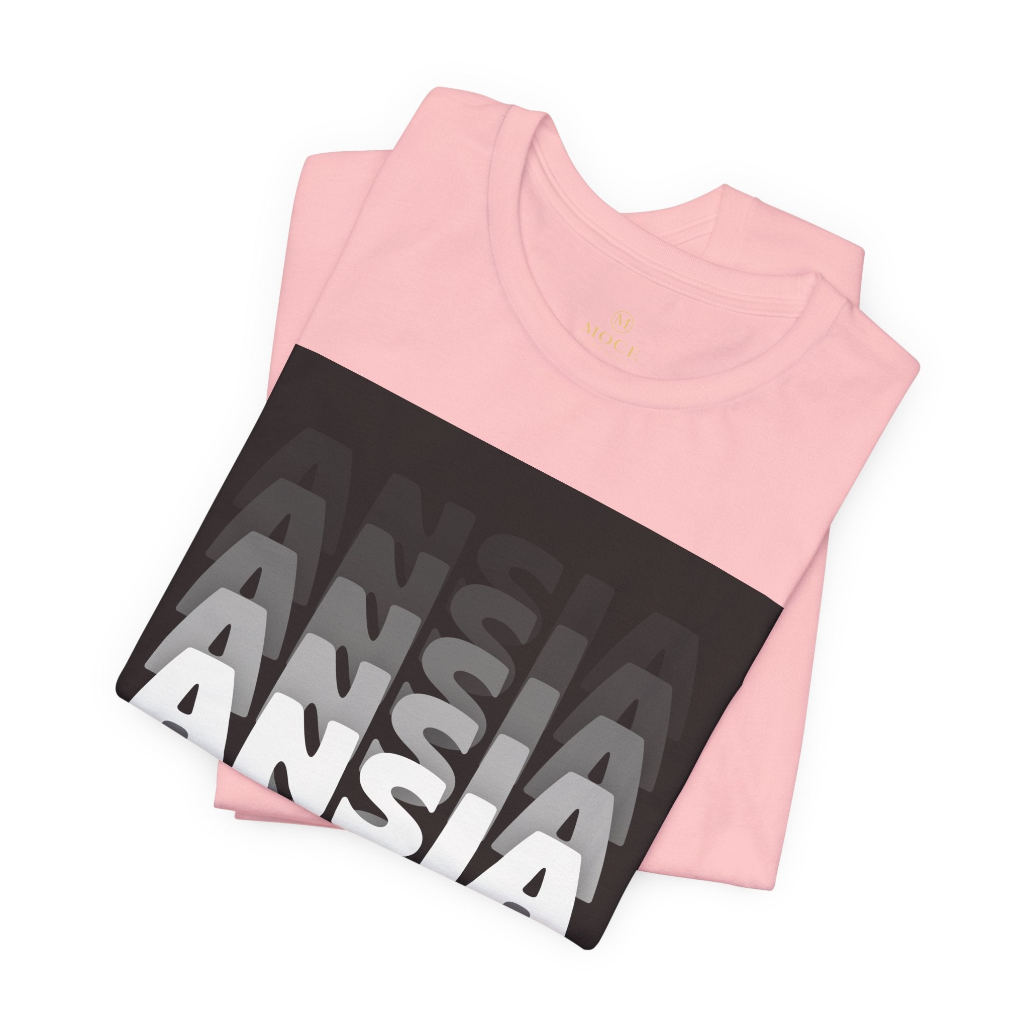 ANSIA Fade Graphic Tee — Monochrome Retro Text Shirt