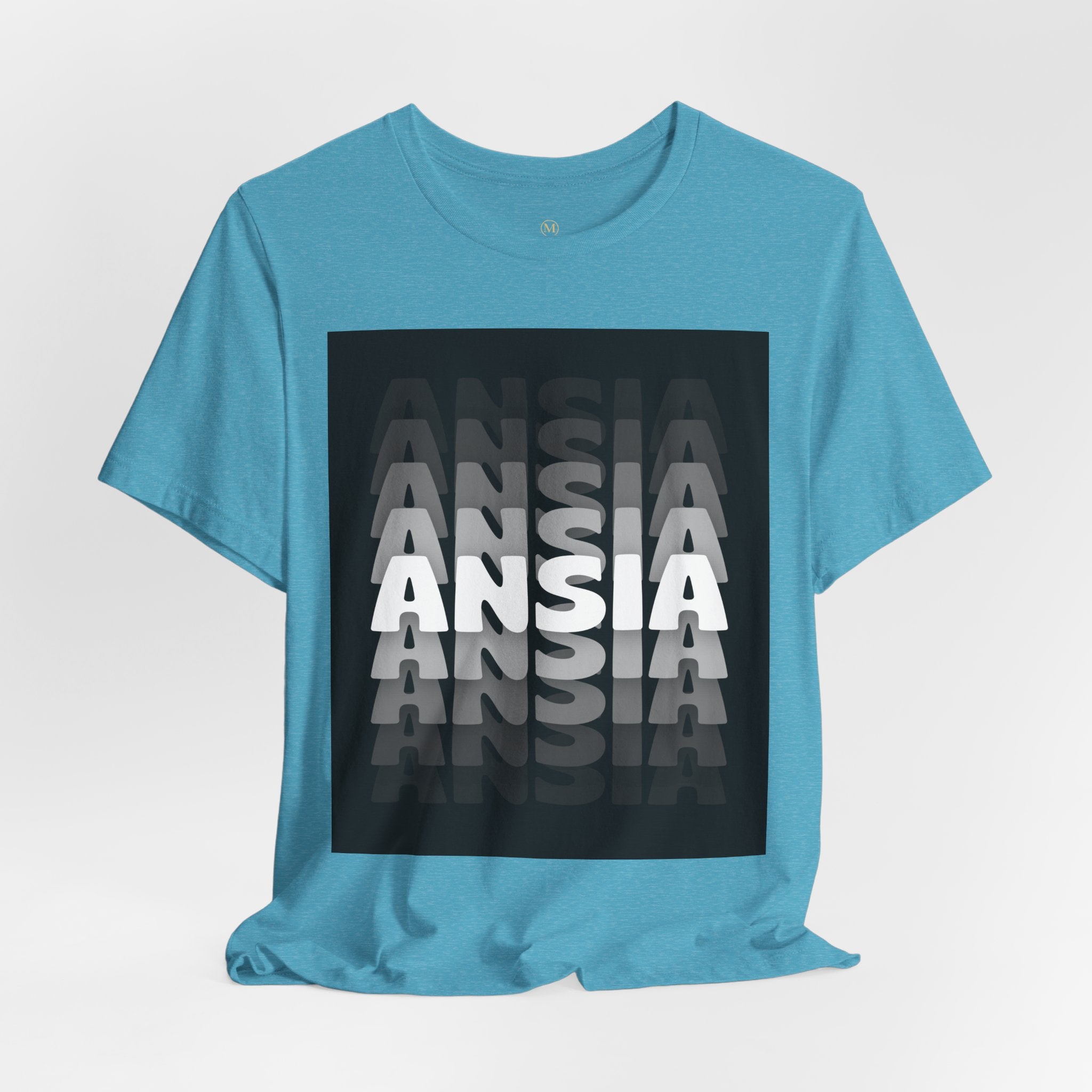 ANSIA Fade Graphic Tee — Monochrome Retro Text Shirt