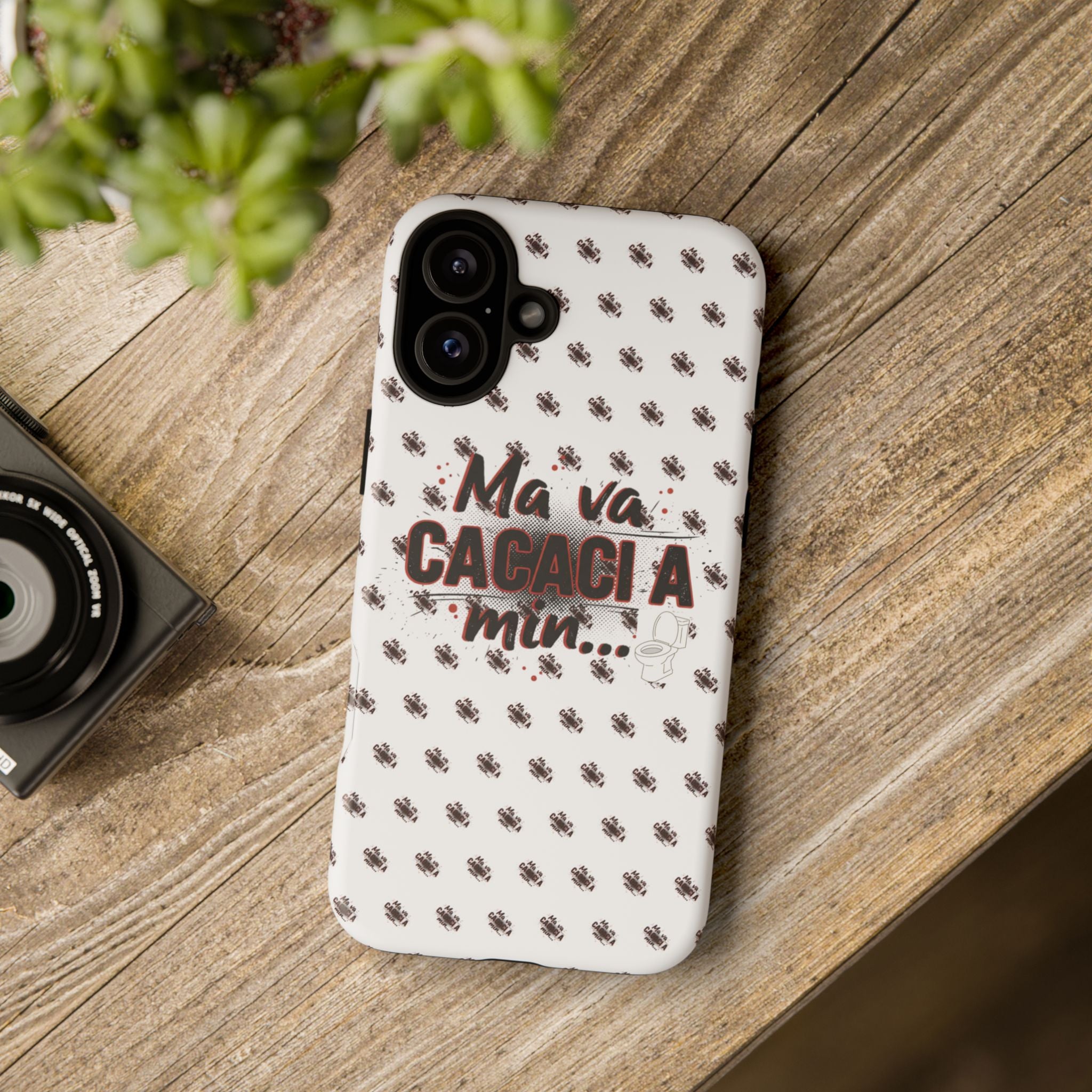 Tough Case — “Ma va cacaci a min...” Italian Phrase Phone Case with Pattern