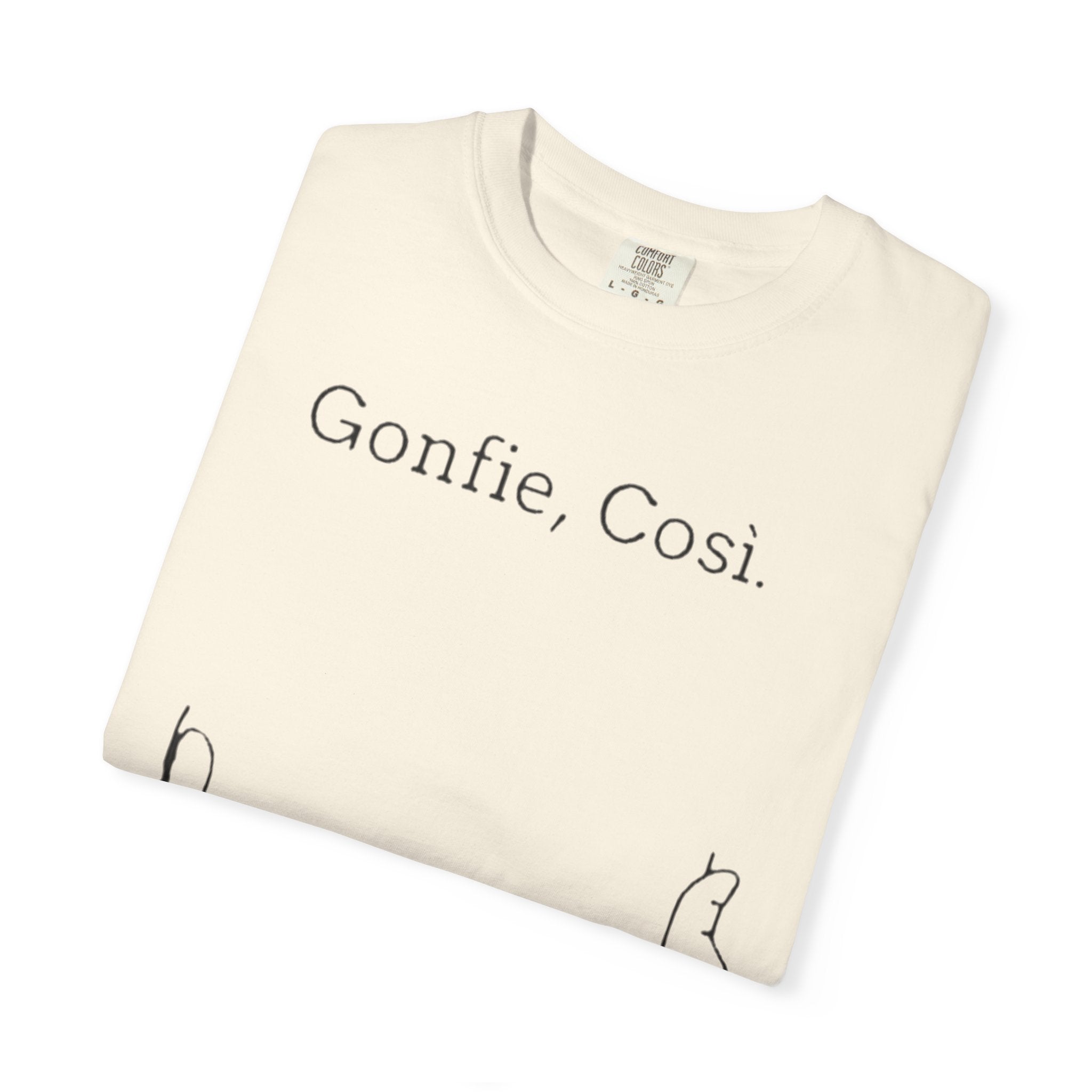 Gonfie, Cosi. Graphic T-Shirt — Minimal Cat Paw Line Art Tee