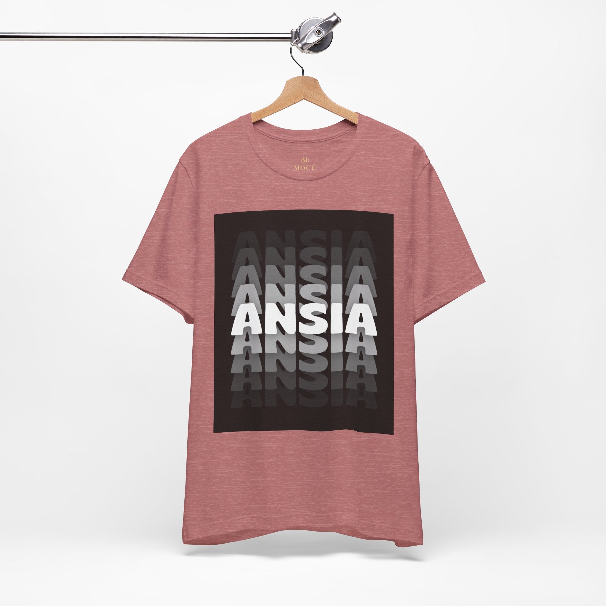 ANSIA Fade Graphic Tee — Monochrome Retro Text Shirt