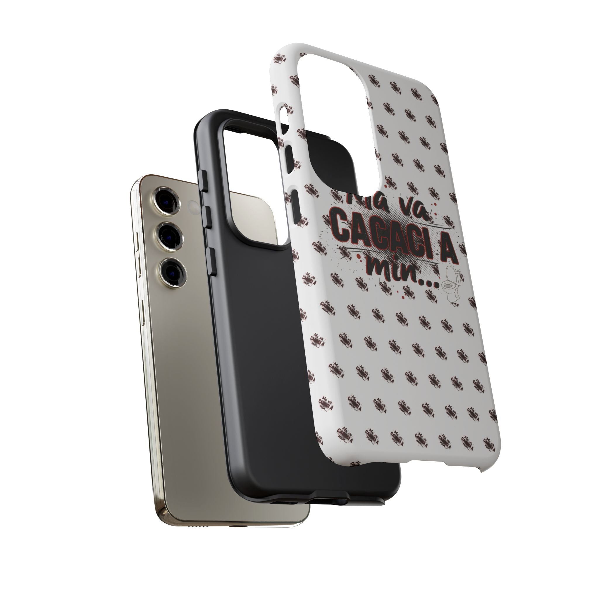 Tough Case — “Ma va cacaci a min...” Italian Phrase Phone Case with Pattern