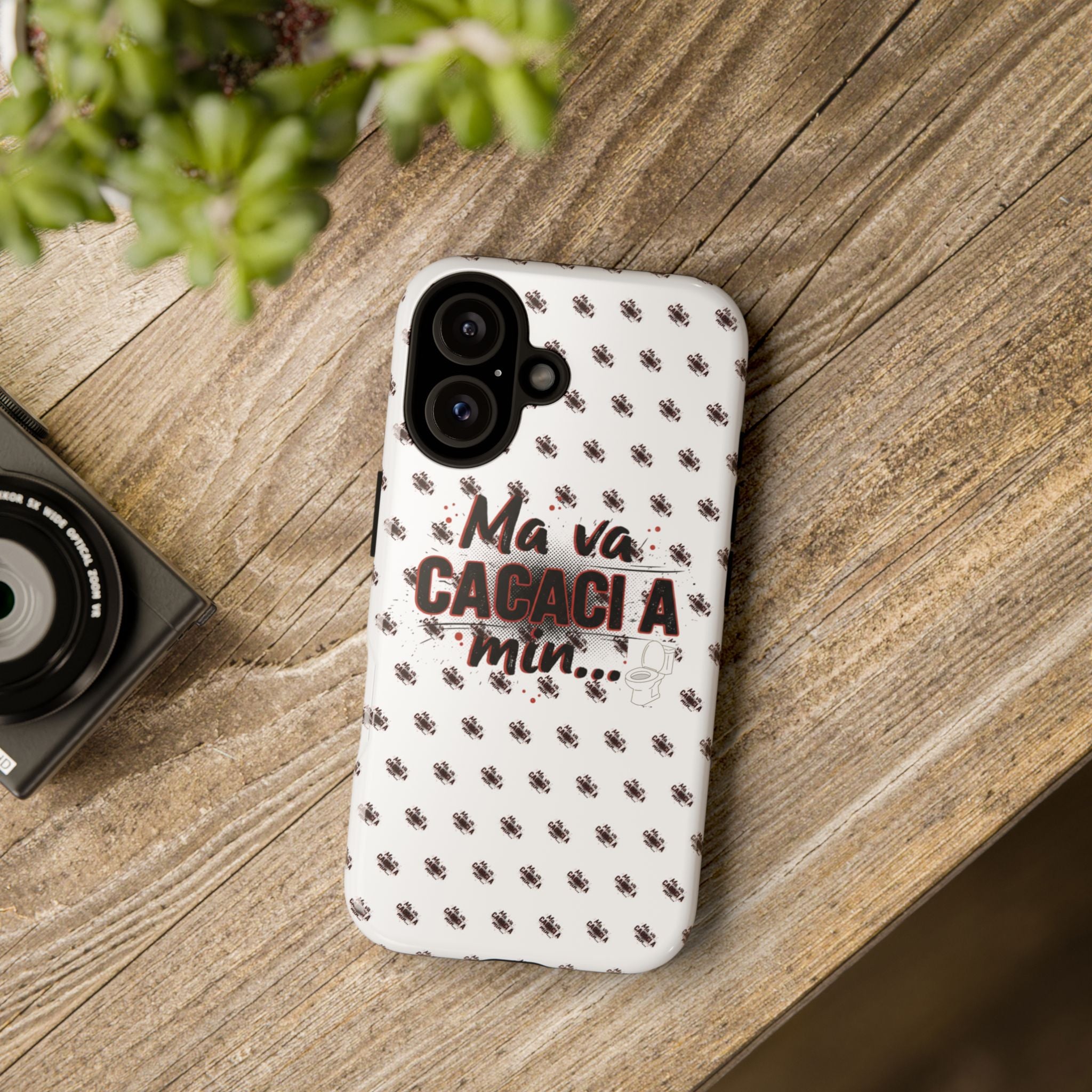 Tough Case — “Ma va cacaci a min...” Italian Phrase Phone Case with Pattern