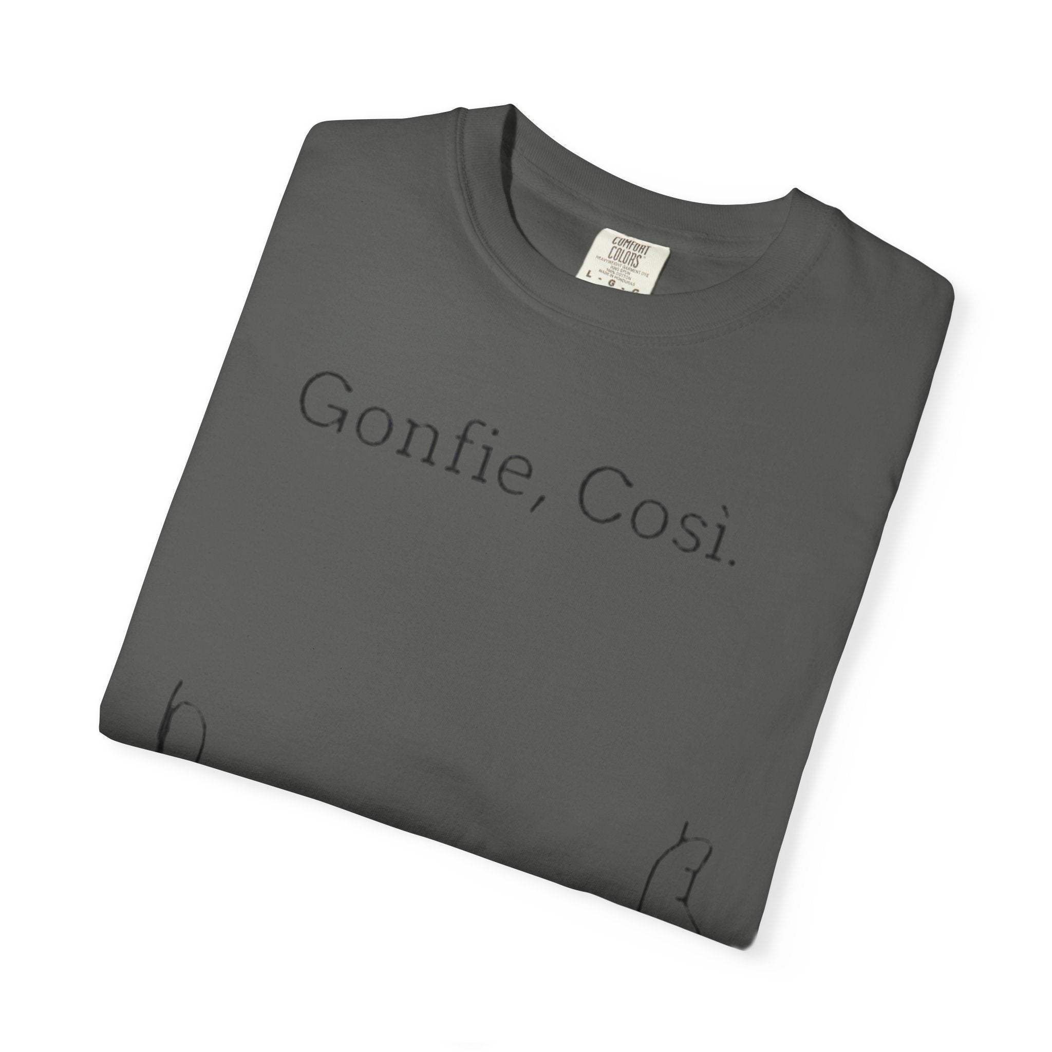 Gonfie, Cosi. Graphic T-Shirt — Minimal Cat Paw Line Art Tee