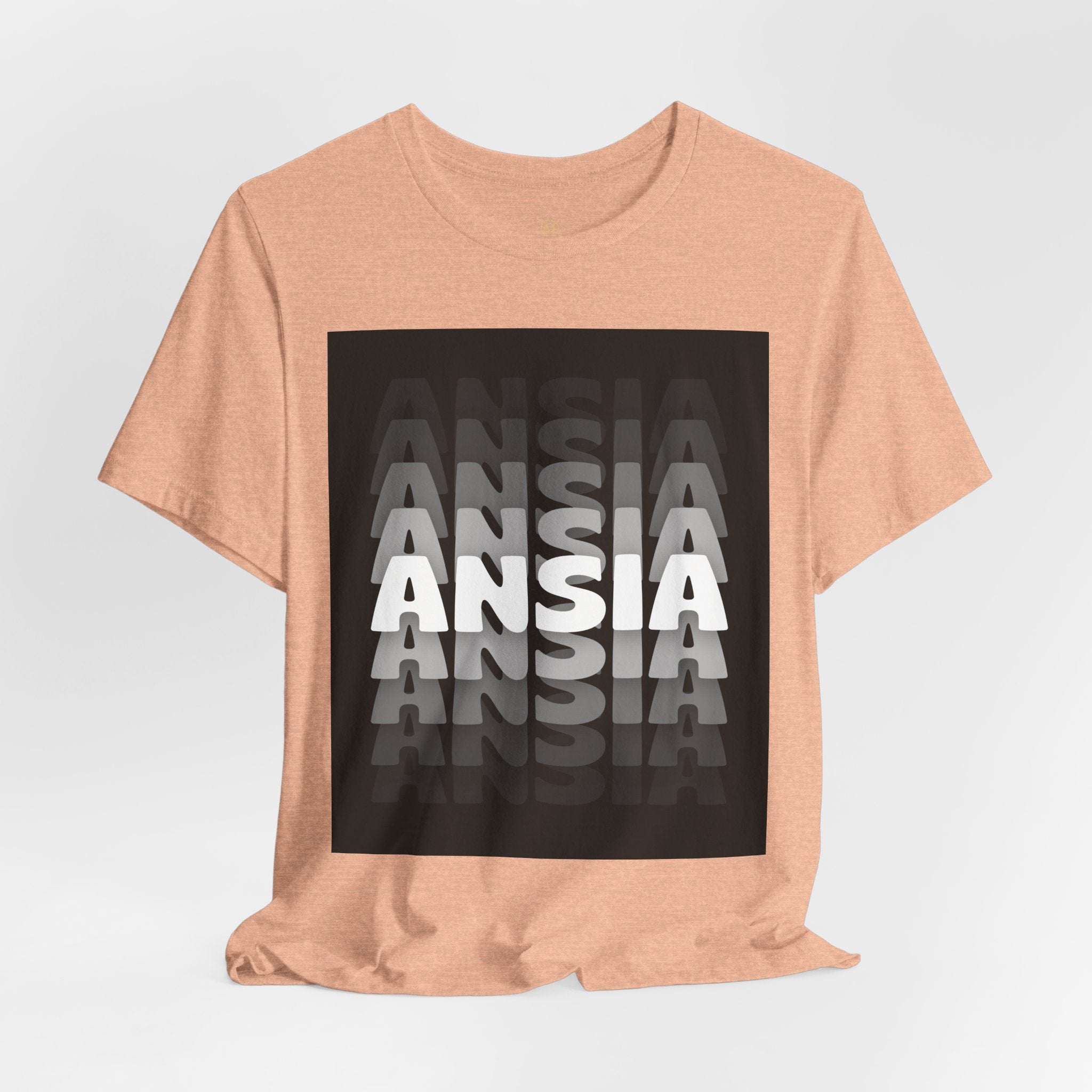 ANSIA Fade Graphic Tee — Monochrome Retro Text Shirt