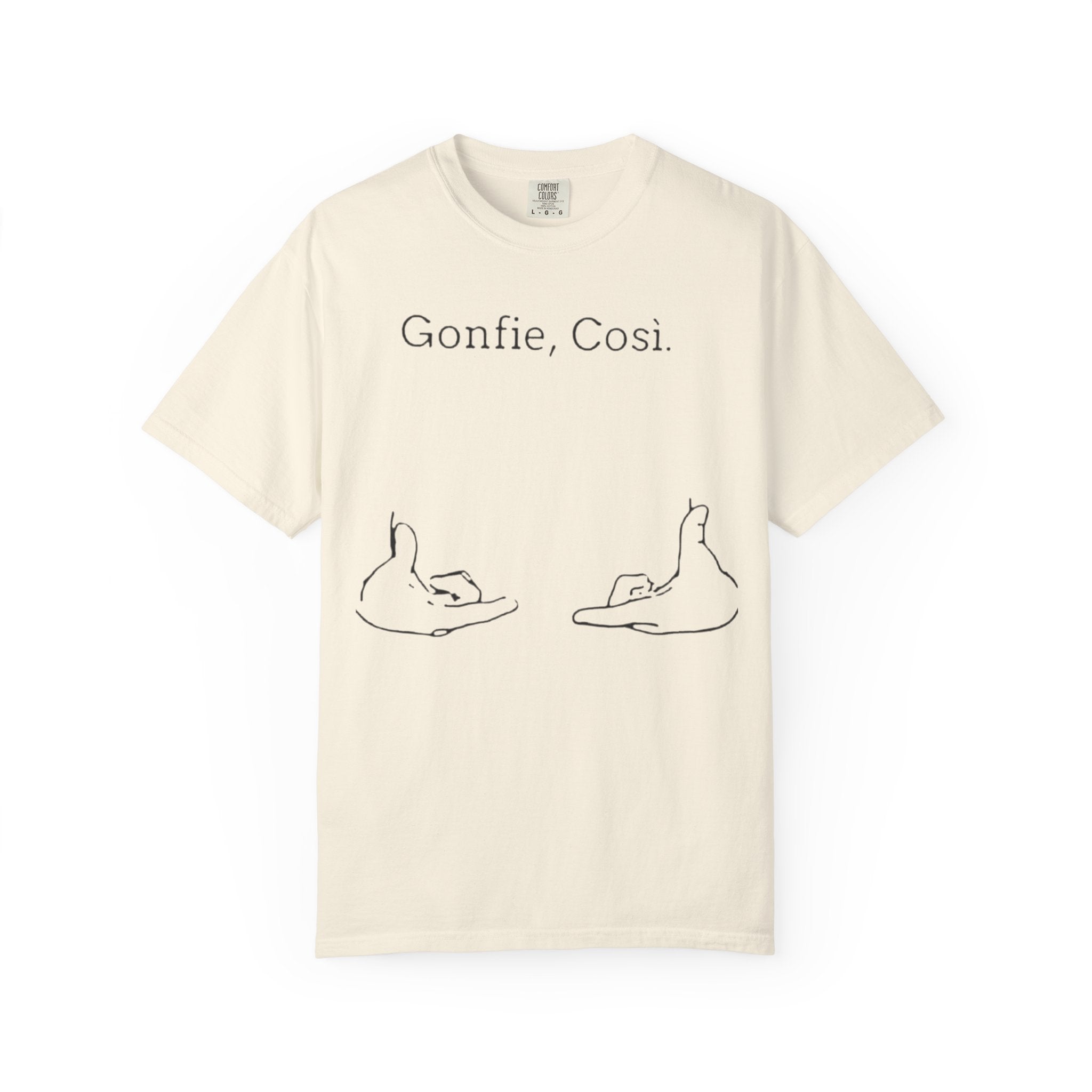 Gonfie, Cosi. Graphic T-Shirt — Minimal Cat Paw Line Art Tee