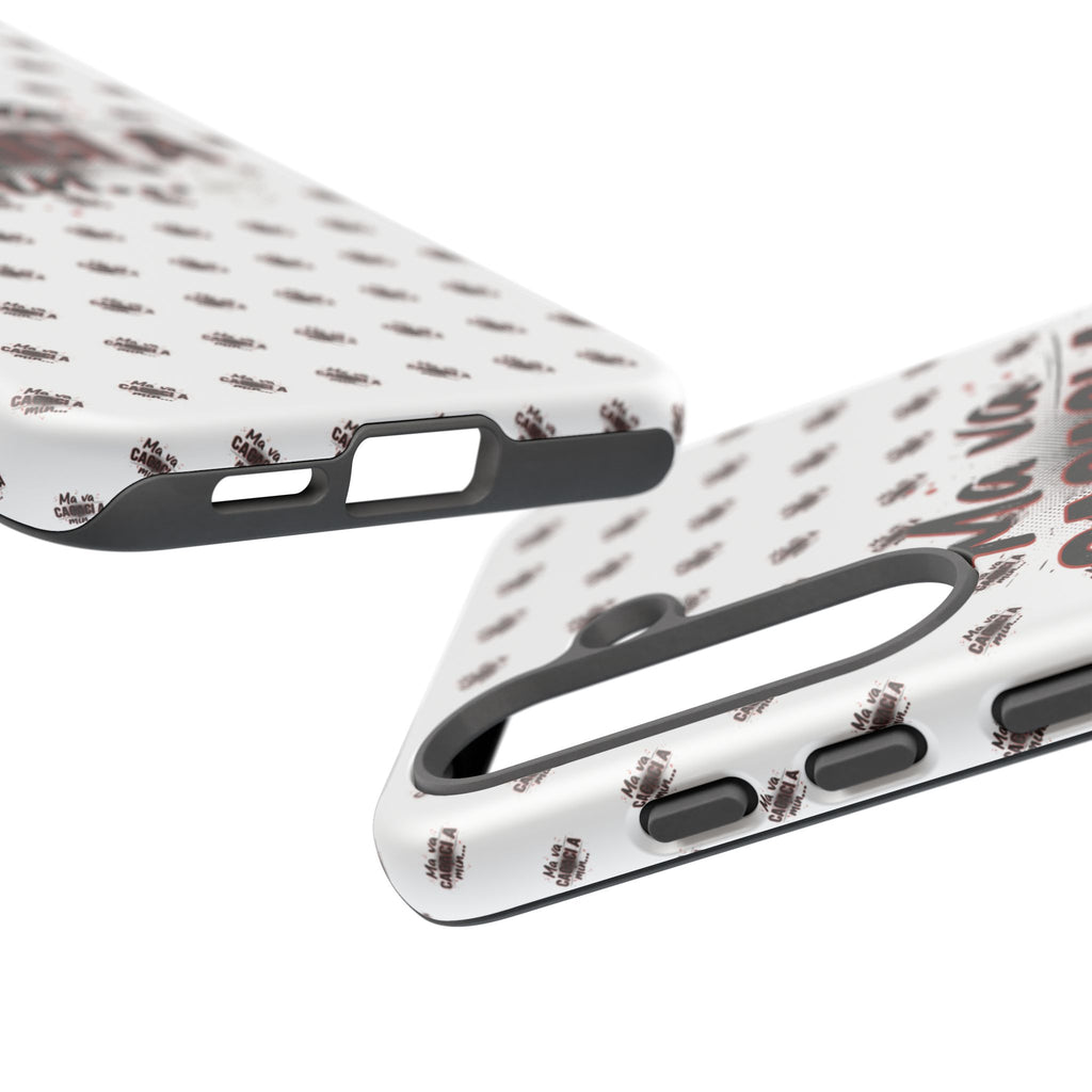 Tough Case — “Ma va cacaci a min...” Italian Phrase Phone Case with Pattern